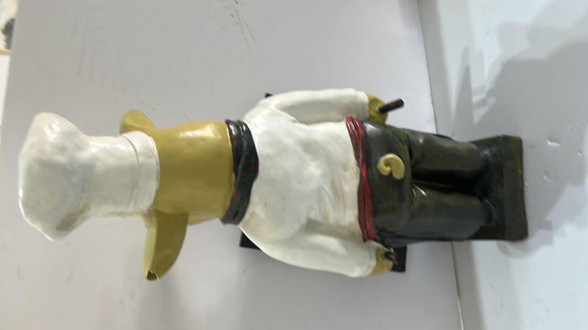 Photo 1 of KITCHEN DECOR - PIG CHEF FIGURINE, WITH CHALKBOARD. H23”.