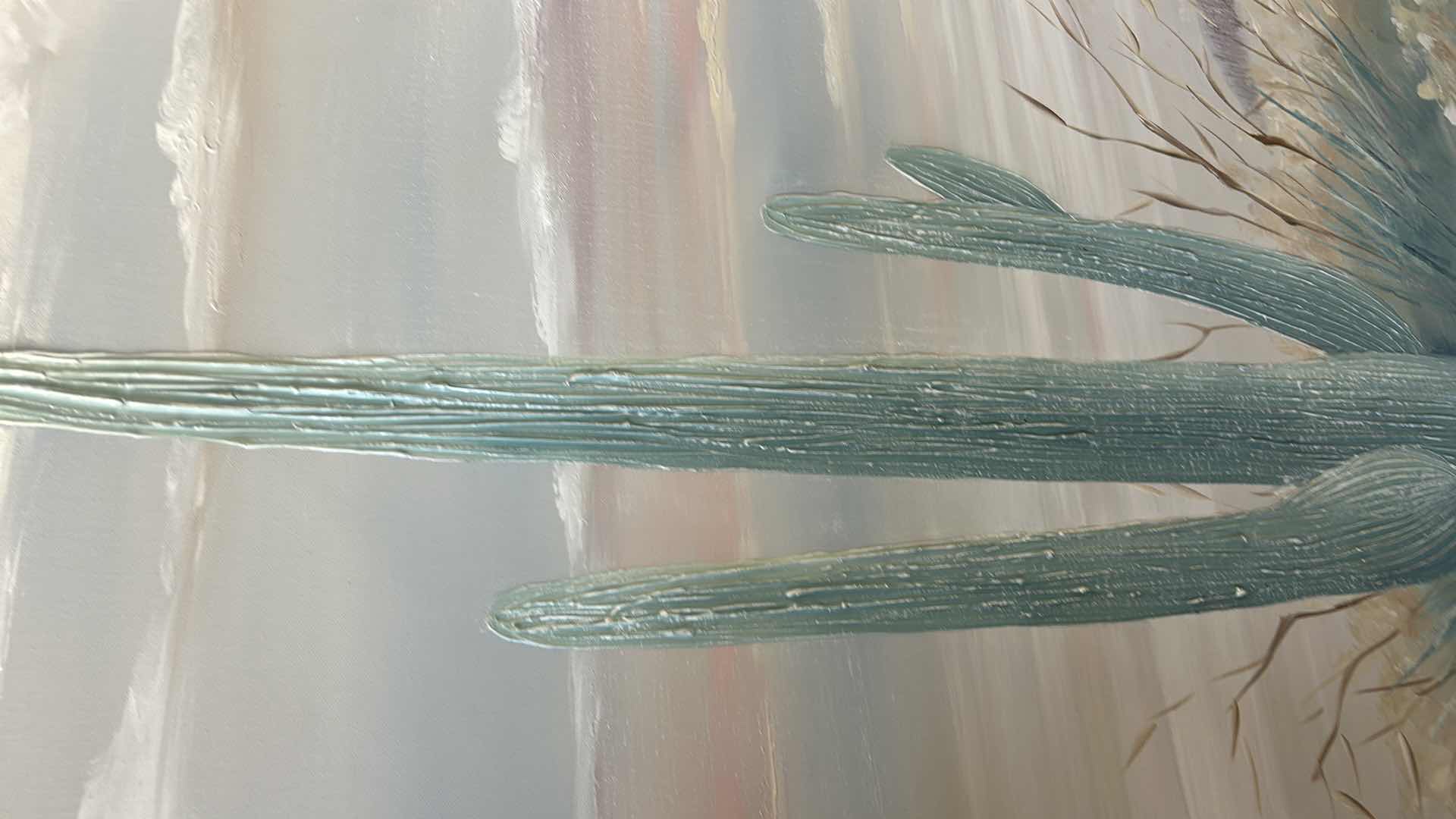 Photo 1 of WOOD FRAMED, TEXTURED, PAINT ON CANVAS, ORIGINAL, SIGNED, LEE REYNOLDS, DESERT LANDSCAPE ARTWORK , 61” X H50”.