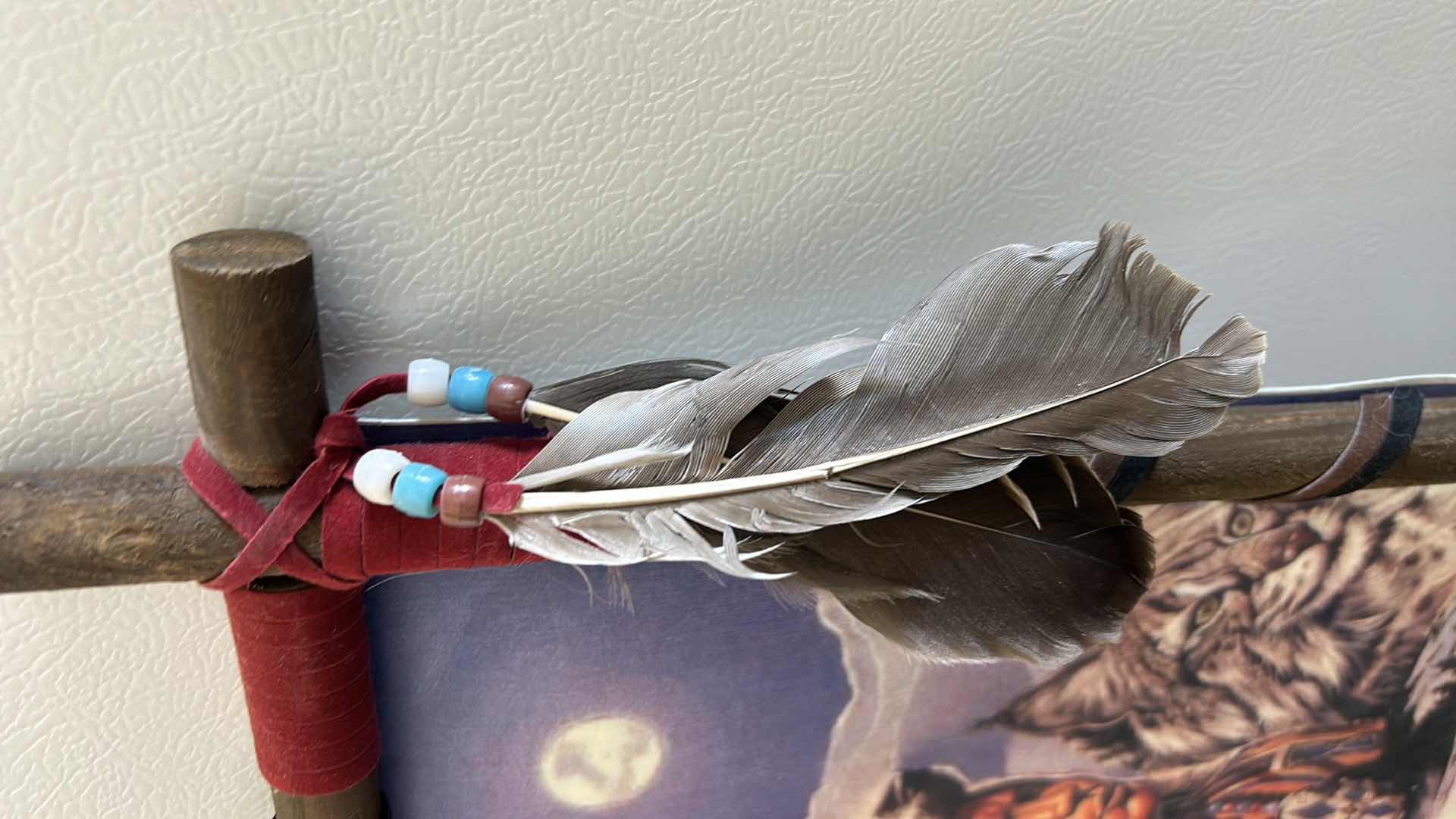 Photo 1 of CUSTOM-FRAMED, WRAPPED INDIAN ARTWORK, 16” X 22”.