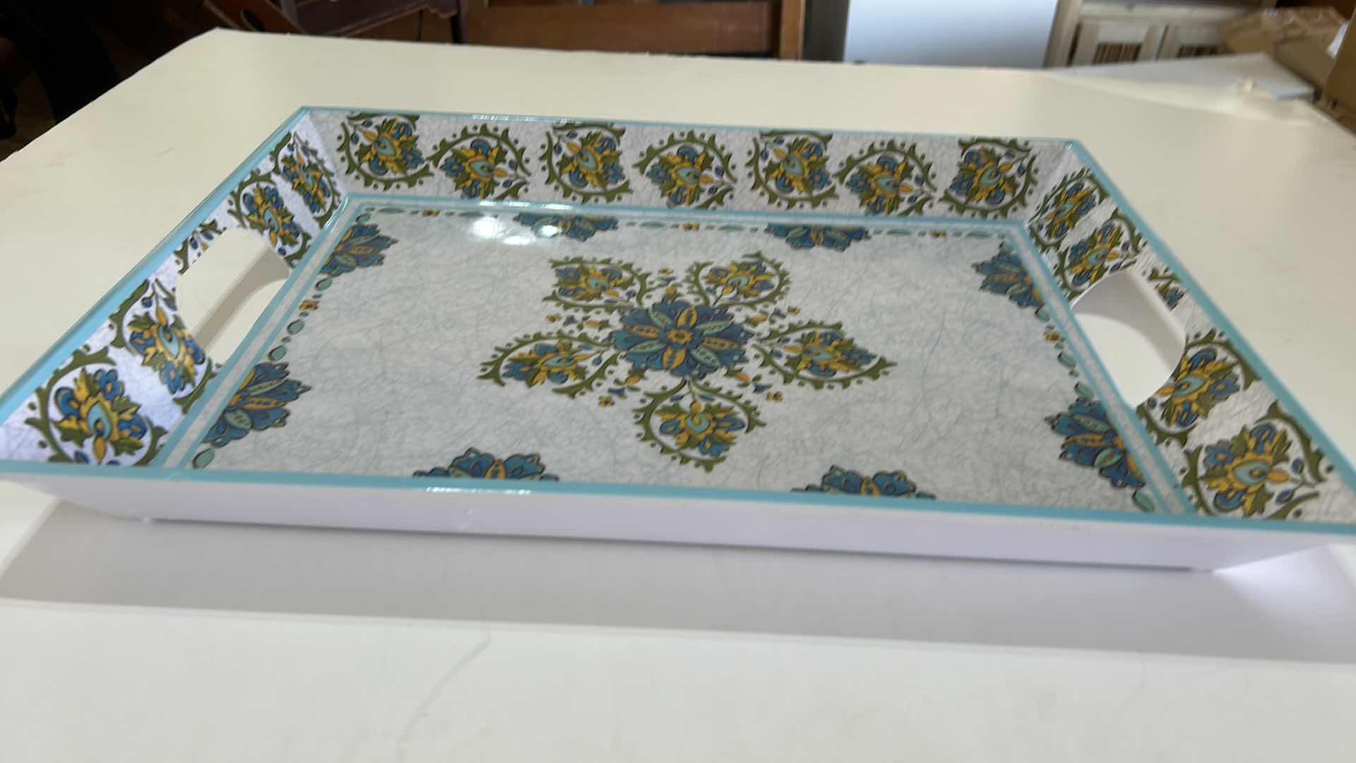 Photo 1 of RECTANGULAR LACQUER TRAY, 15” X 20”.