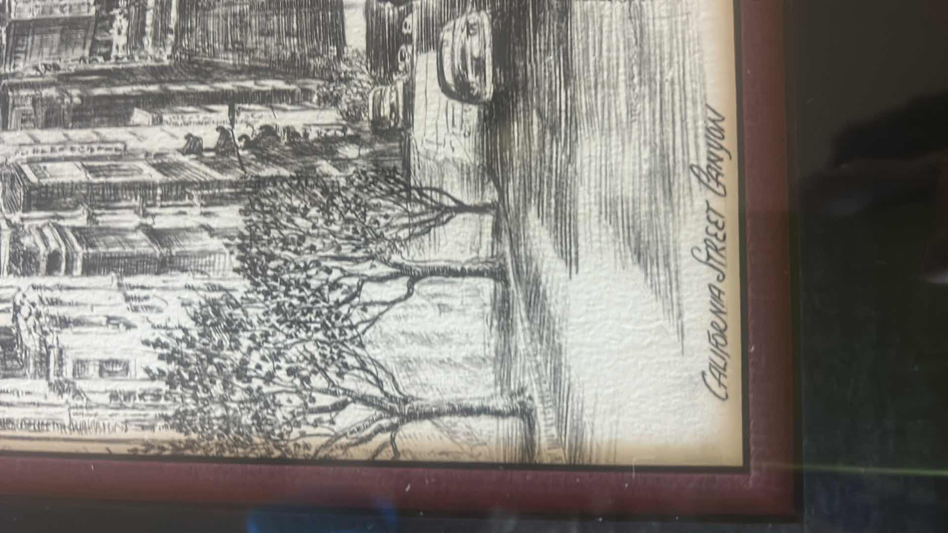 Photo 1 of FRAMED SAN FRANCISCO, “ CALIFORNIA STREET CANYON” SIGNED ALEX STERN, ETCHING ARTWORK 11” X 16”