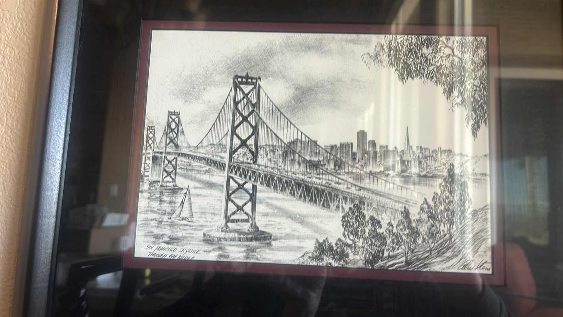 Photo 1 of FRAMED SAN FRANCISCO SKYLINE SIGNED ALEX STERN, ETCHING ARTWORK 11” X 16”