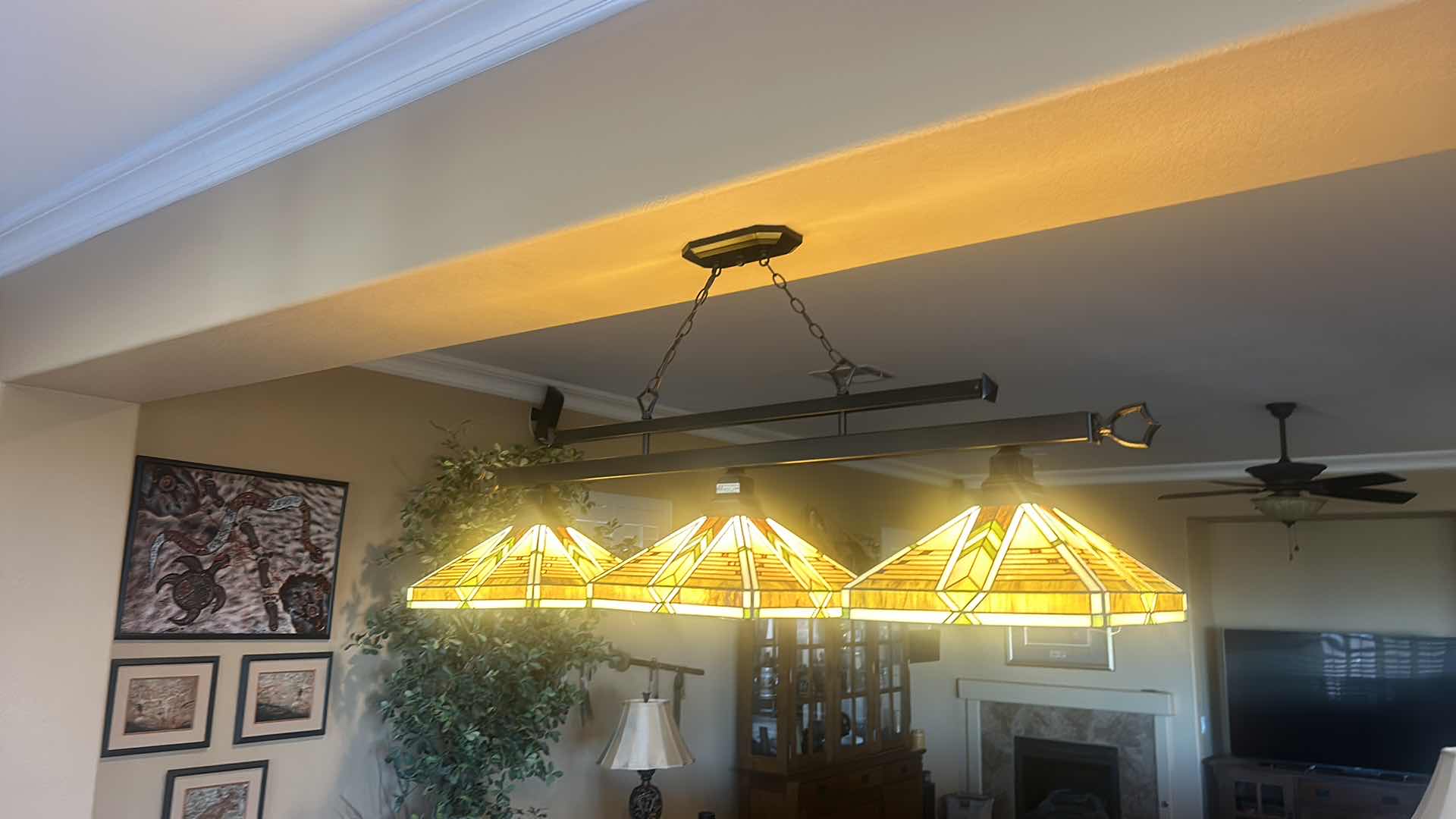 Photo 1 of DECORATIVE RESIN LIGHT FIXTURE 54” X 14” x H 25.5”