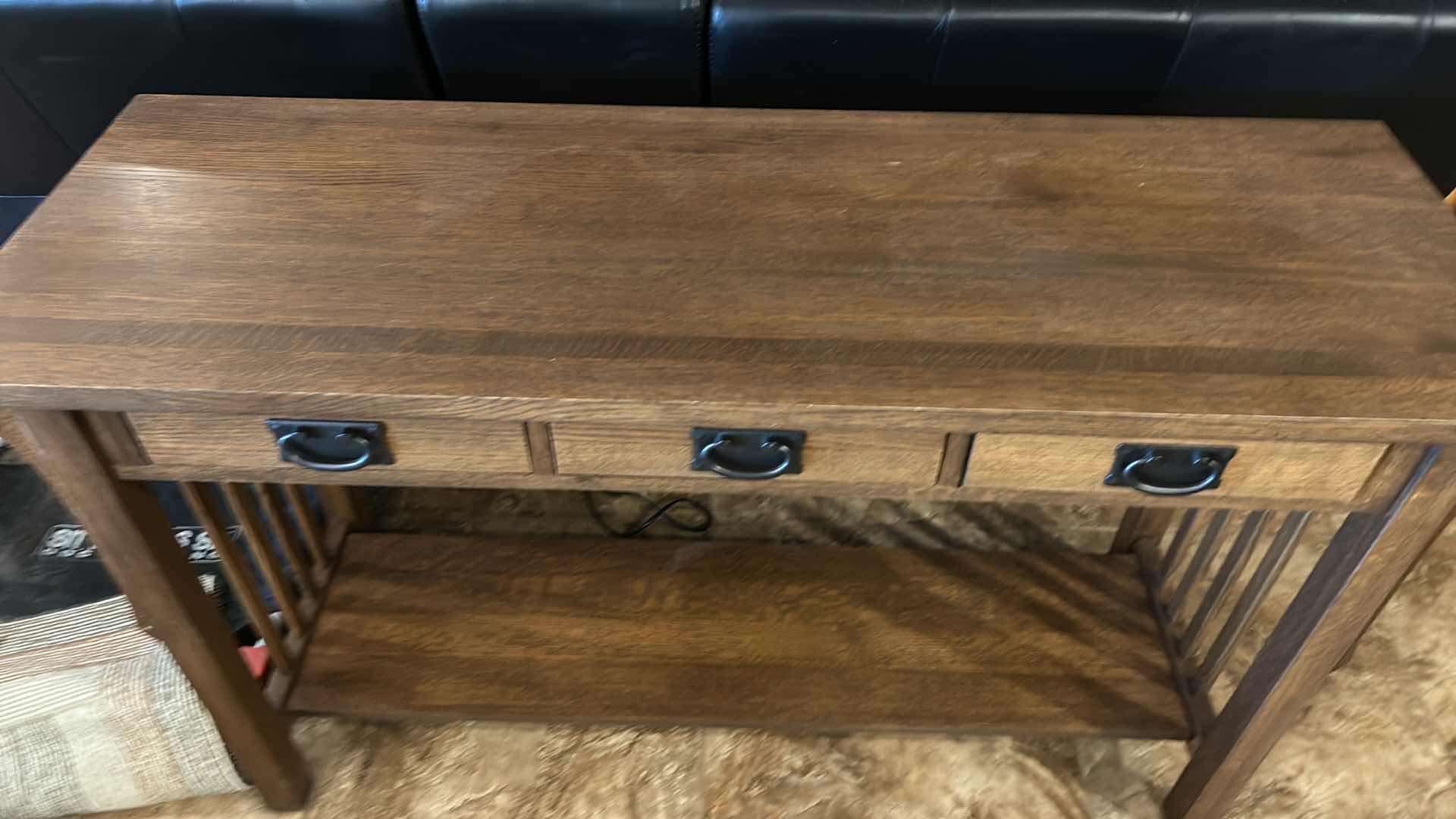 Photo 1 of MICHAEL’S FURNITURE CRAFTSMAN CEDAR-LINED OAK SOFA TABLE CEDAR LINED DOVE TAILED 52” x 18” x H30 1/2”