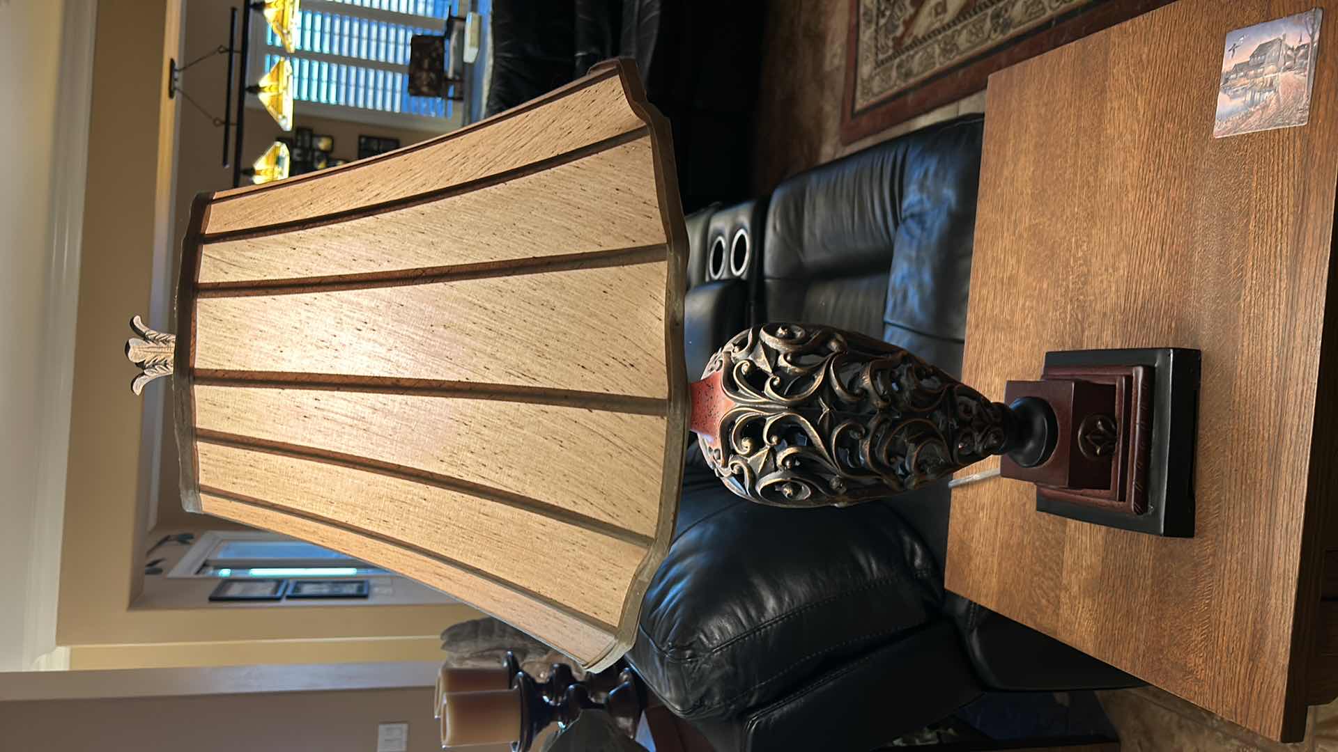 Photo 1 of 3’ TABLE LAMP WITH SCALLOPED SHADE