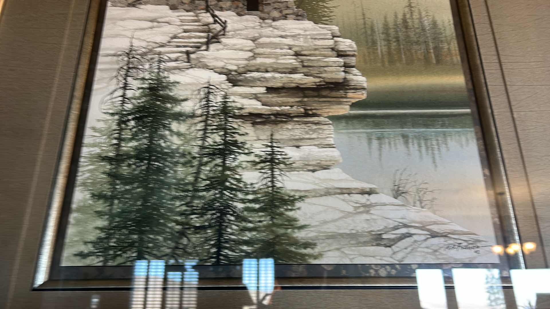 Photo 1 of FRAMED WATERCOLOR LANDSCAPE SIGNED M. S  FRANCO 02 ARTWORK 29” x H39”.