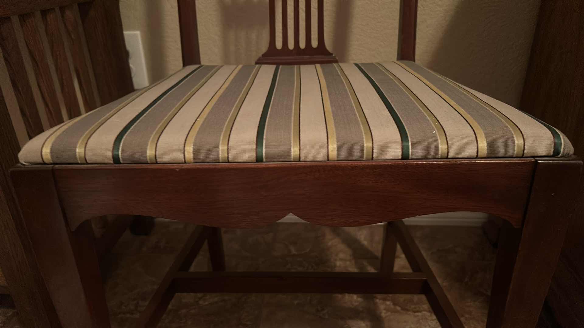 Photo 1 of  VINTAGE WOOD DINING CHAIR WITH UPHOLSTERED TOP