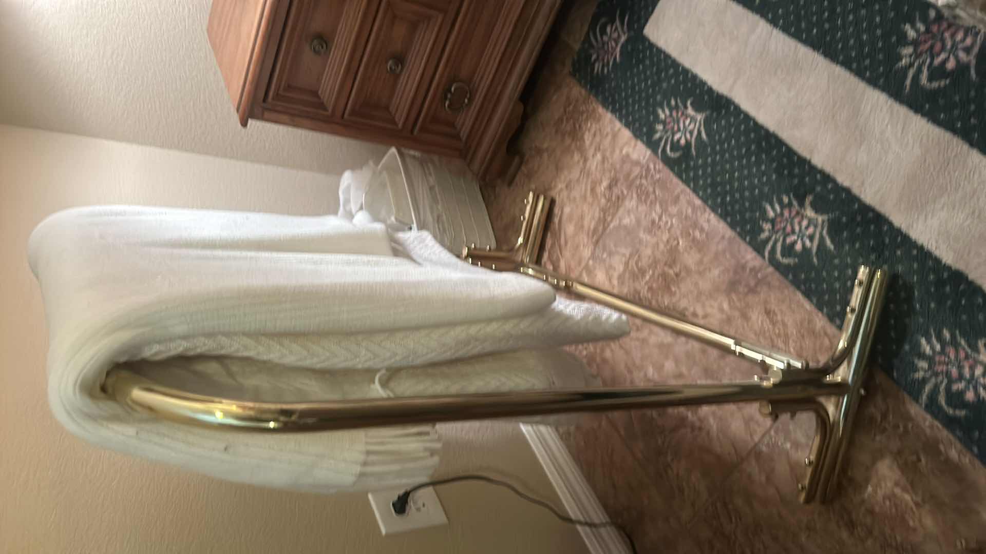 Photo 1 of BRASS BLANKET STAND WITH BLANKETS