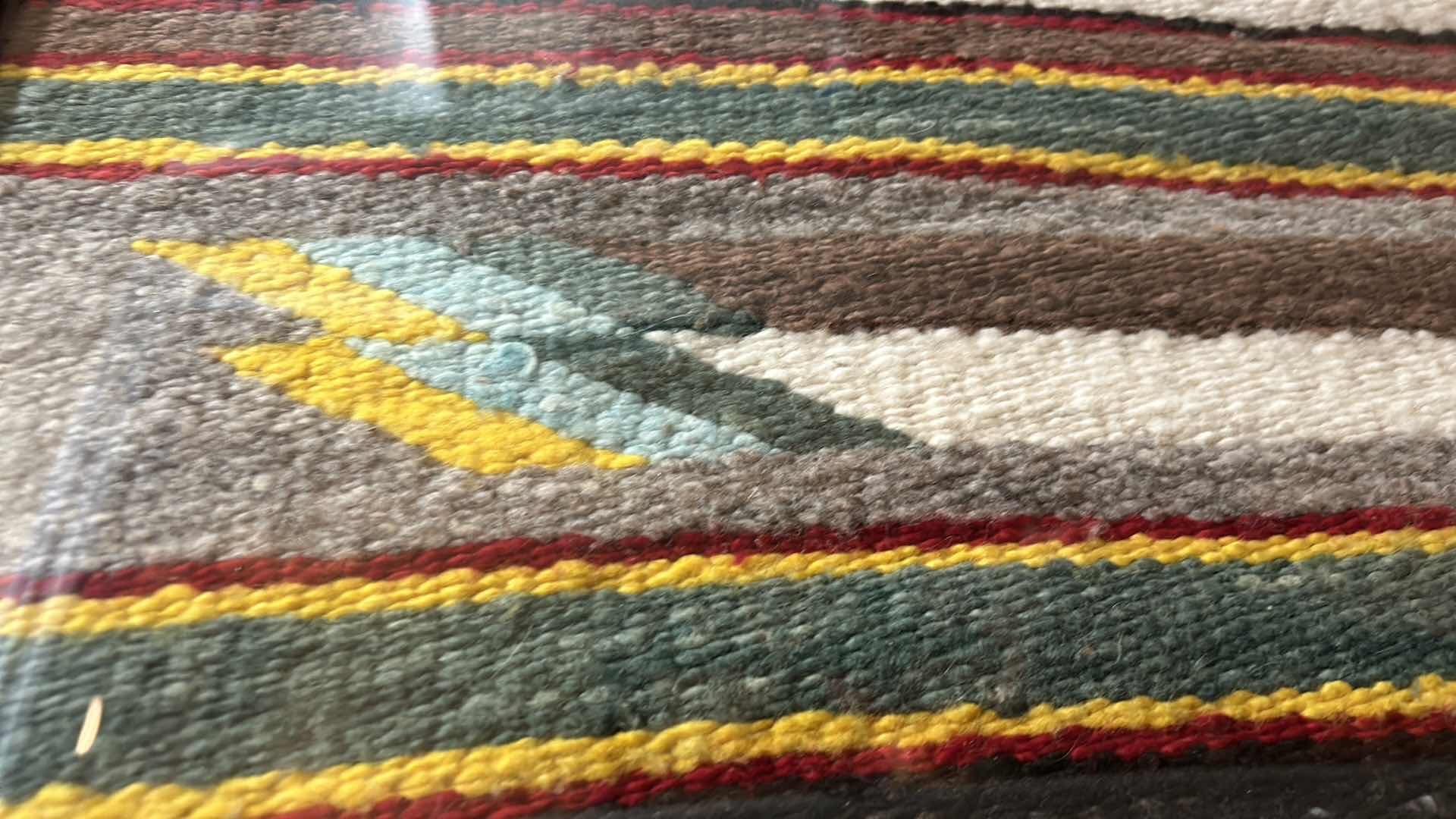 View 3 of FRAMED WOVEN NAVAJO SADDLE BLANKET 61 1/2” x H32.5”