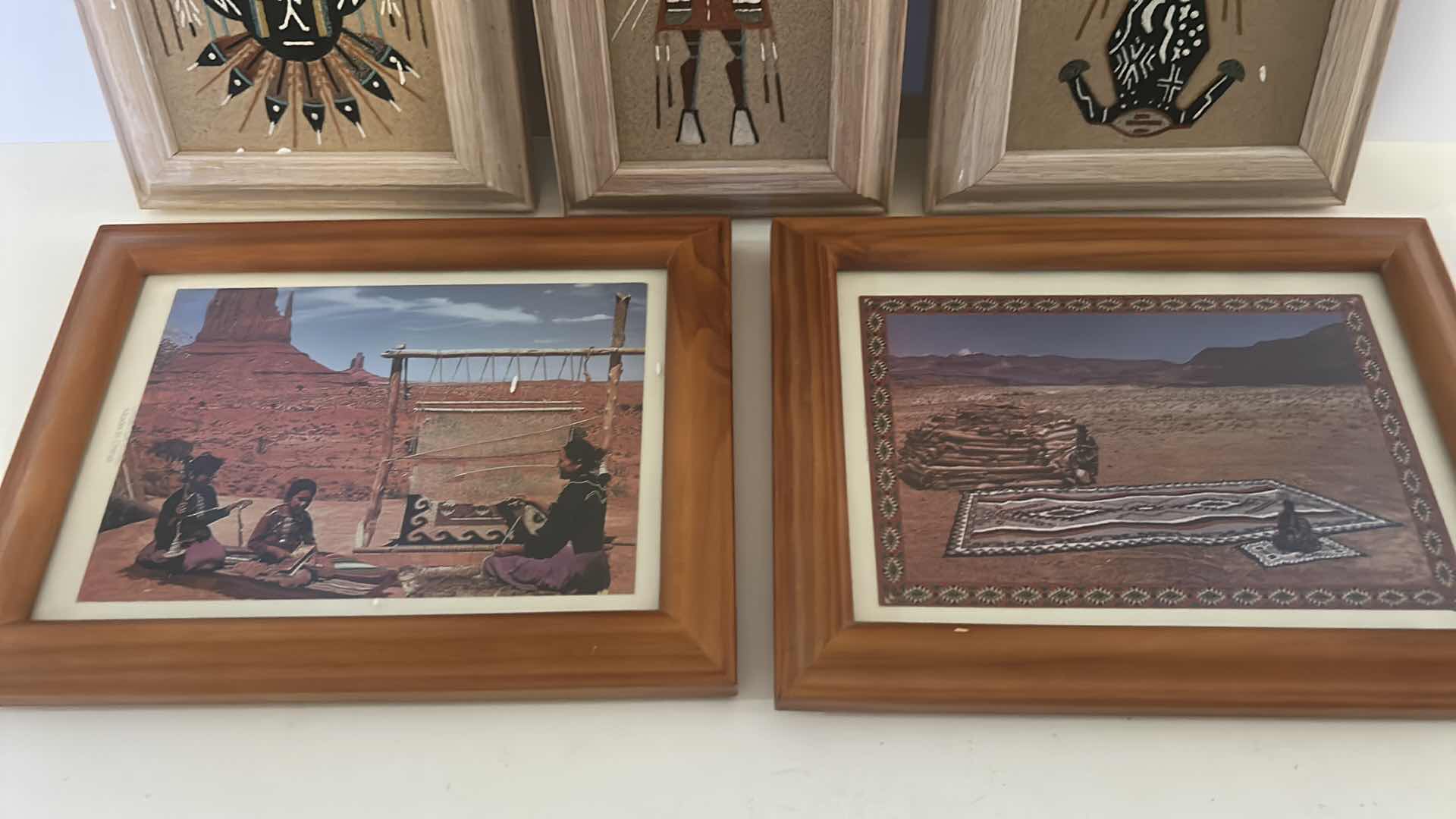 Photo 2 of 5 - SMALL FRAMED NATIVE AMERICAN ARTWORK, SAND PAINTING (LARGEST 4.5” x 7.5”)