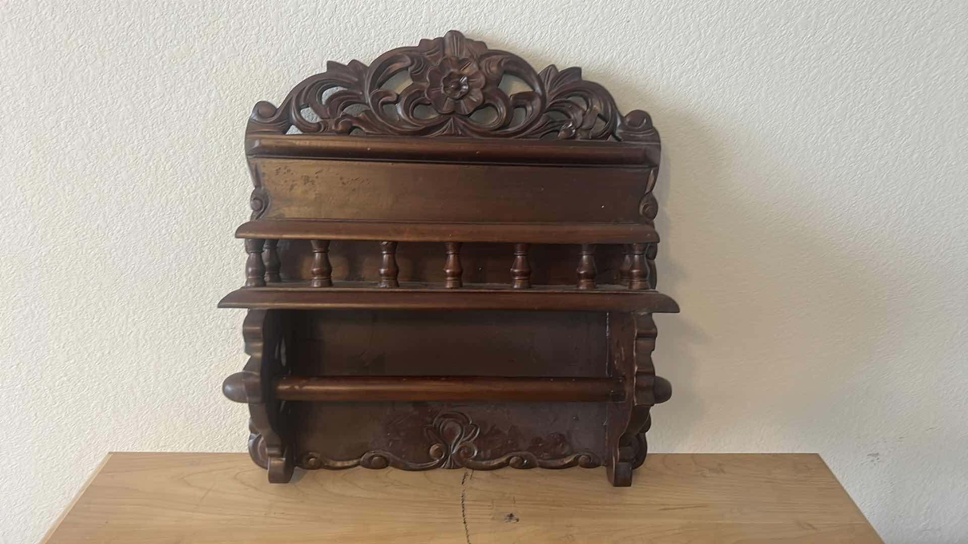 Photo 2 of 3 WOOD PIECES - DESK SHELF, WALL SHELF AND RUSTIC HOLDER