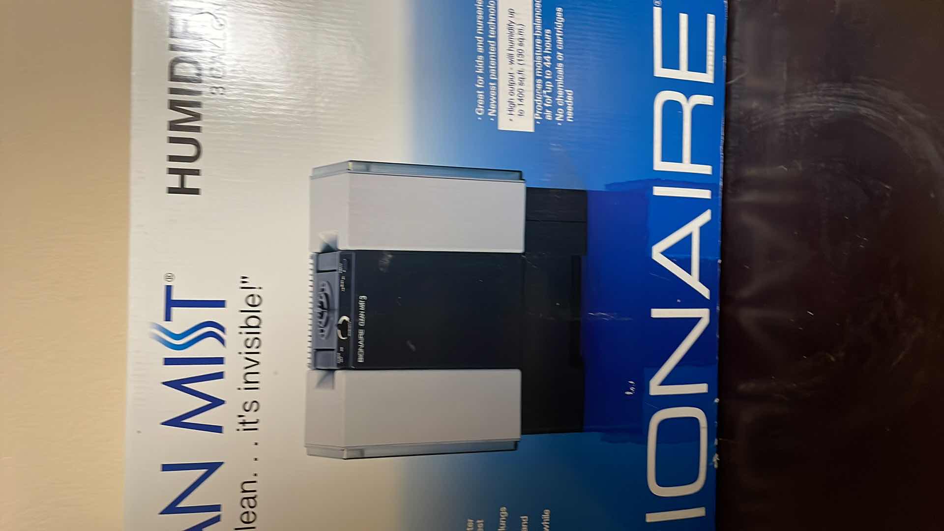 Photo 1 of BIONAIRE CLEAN MIST HUMIDIFIER 17”xH14”