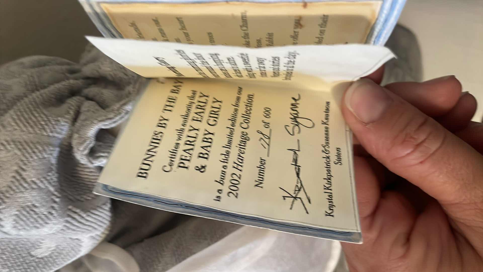 Photo 1 of BUNNIES BY THE BAY PEARLY EARLY AND BABY GIRLY BUNNY WITH STAND  21 COA 178/600