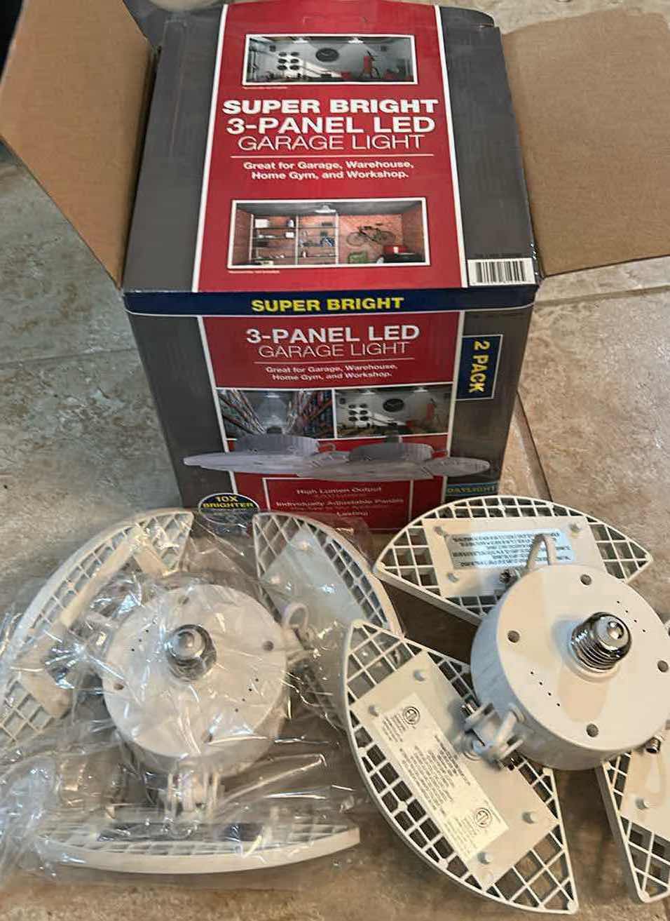 Photo 1 of 2 3-PANEL LED GARAGE LIGHTS