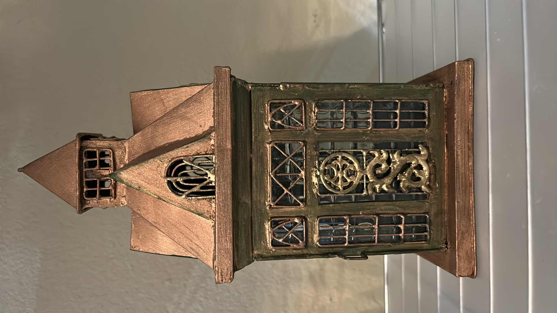 Photo 1 of 3 METAL AND GLASS SCULPTURES H12” WITH LED STRING LIGHTS