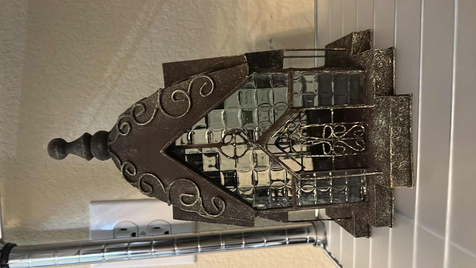 Photo 1 of 3 METAL AND GLASS SCULPTURES H12” WITH LED STRING LIGHTS