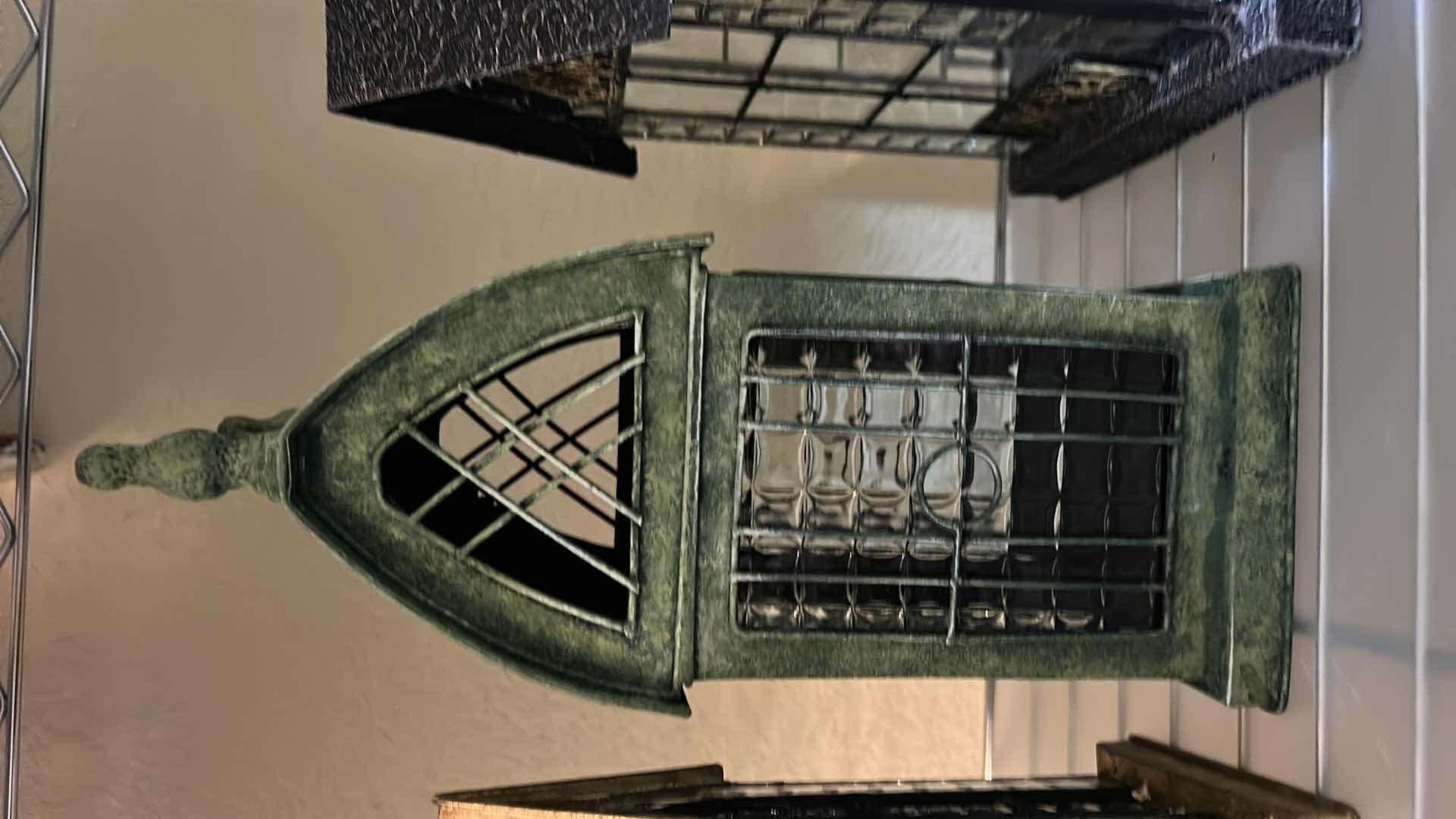 Photo 3 of 3 METAL AND GLASS SCULPTURES H12” WITH LED STRING LIGHTS