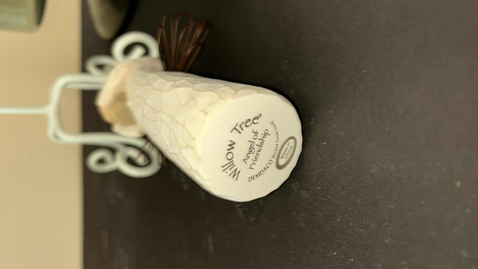 Photo 3 of 4 PC HOME DECOR - JEWELRY HOLDER DRESS-FORM, GREEN GLASS VASE/COMPOTE, WILLOW TREE ANGEL, HAND MADE KIWI