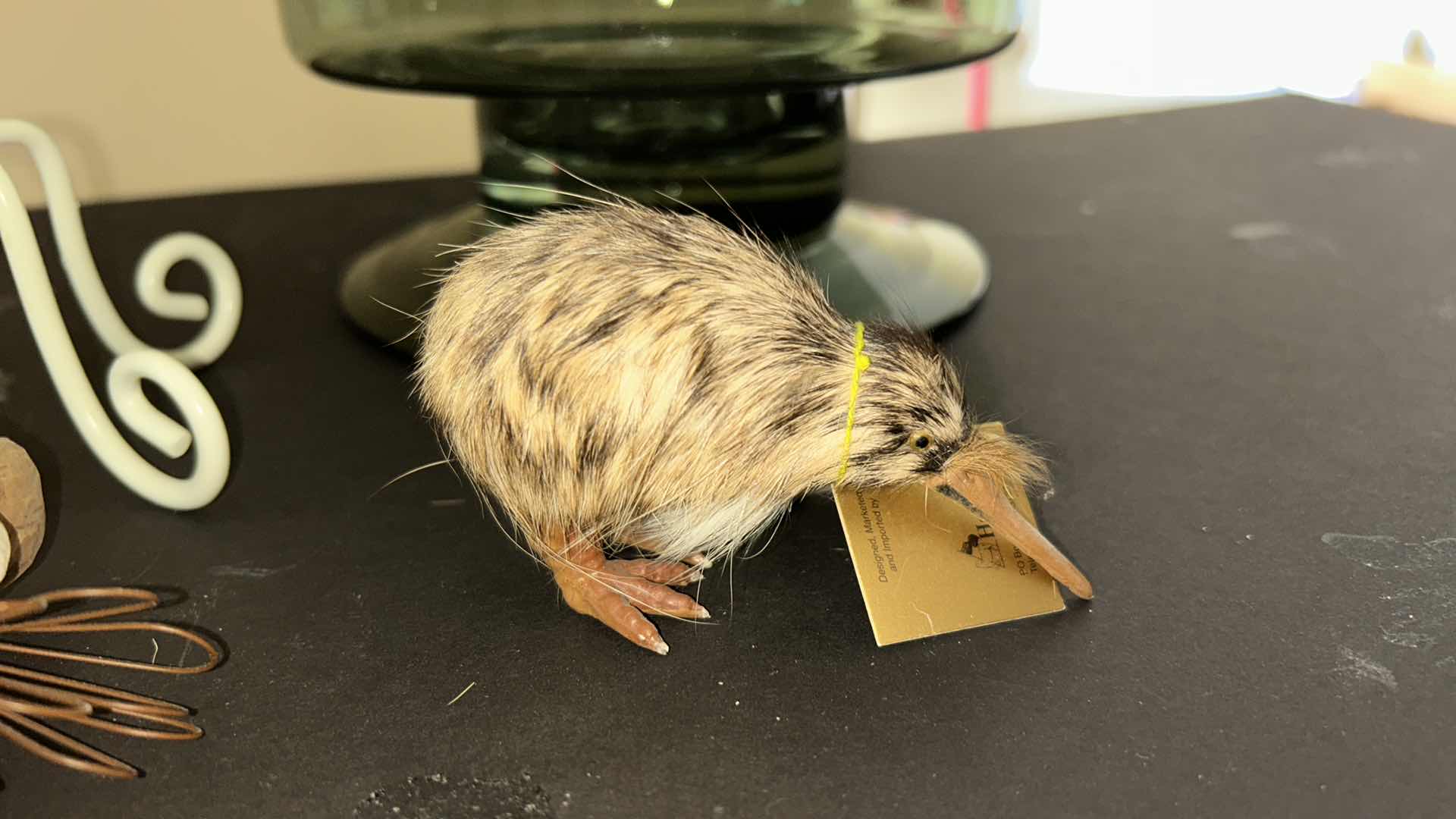 Photo 4 of 4 PC HOME DECOR - JEWELRY HOLDER DRESS-FORM, GREEN GLASS VASE/COMPOTE, WILLOW TREE ANGEL, HAND MADE KIWI