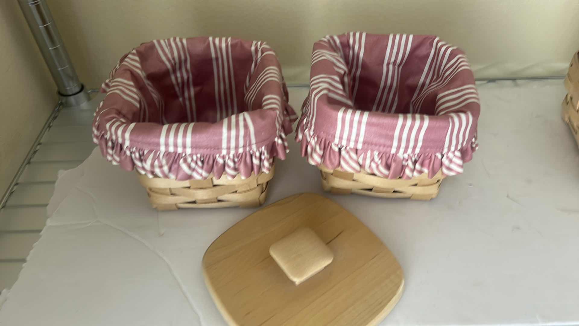 Photo 1 of 2 LONGABERGER BASKETS, 1 LID 
5” x 5” x 4 1/2”