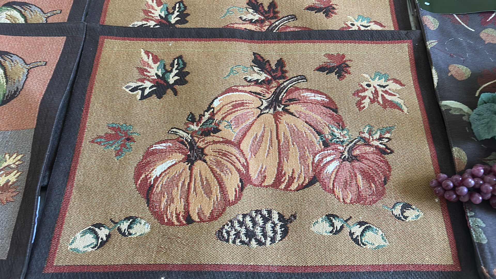 Photo 3 of 4 PLACEMATS, TABLE RUNNER & PLASTIC GRAPES