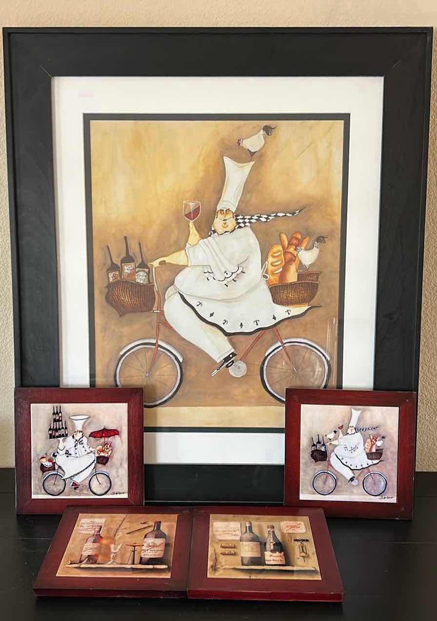 Photo 1 of 5 PC - WINE THEMED ARTWORK LARGEST 25” x H29 1/4”
