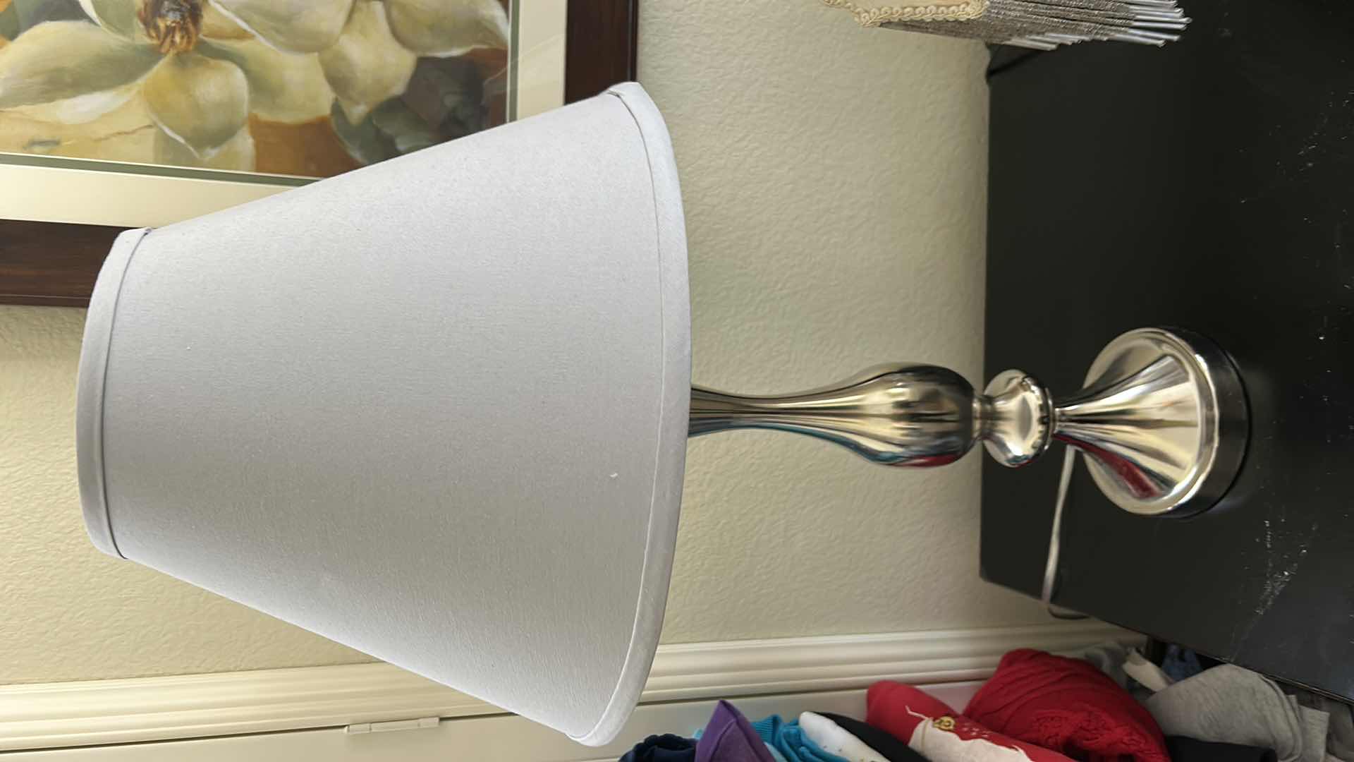 Photo 1 of 4 TABLE LAMPS WITH SHADES & 1 EXTRA SHADE (TALLEST H 29”)