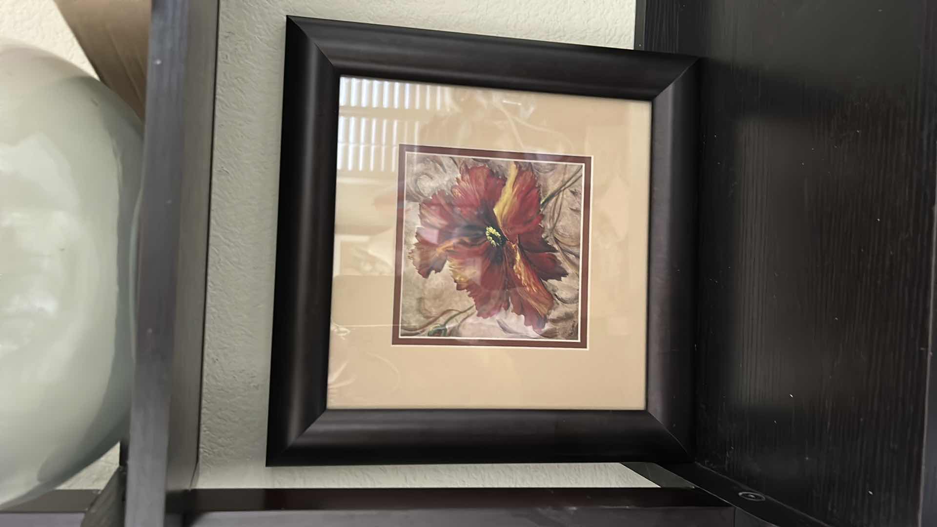 Photo 1 of 2 SMALL WOOD FRAMED FLORAL ARTWORK PIECES 12.75”SQ