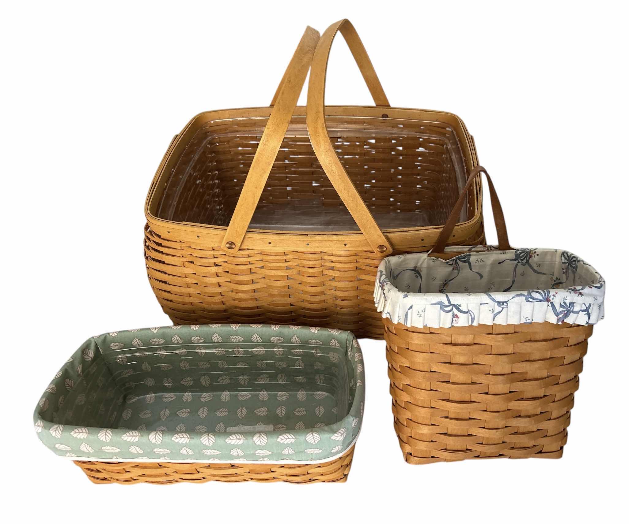 Photo 1 of 3 LONGABERGER BASKETS ( LARGEST 19“ x 12“ x 10”