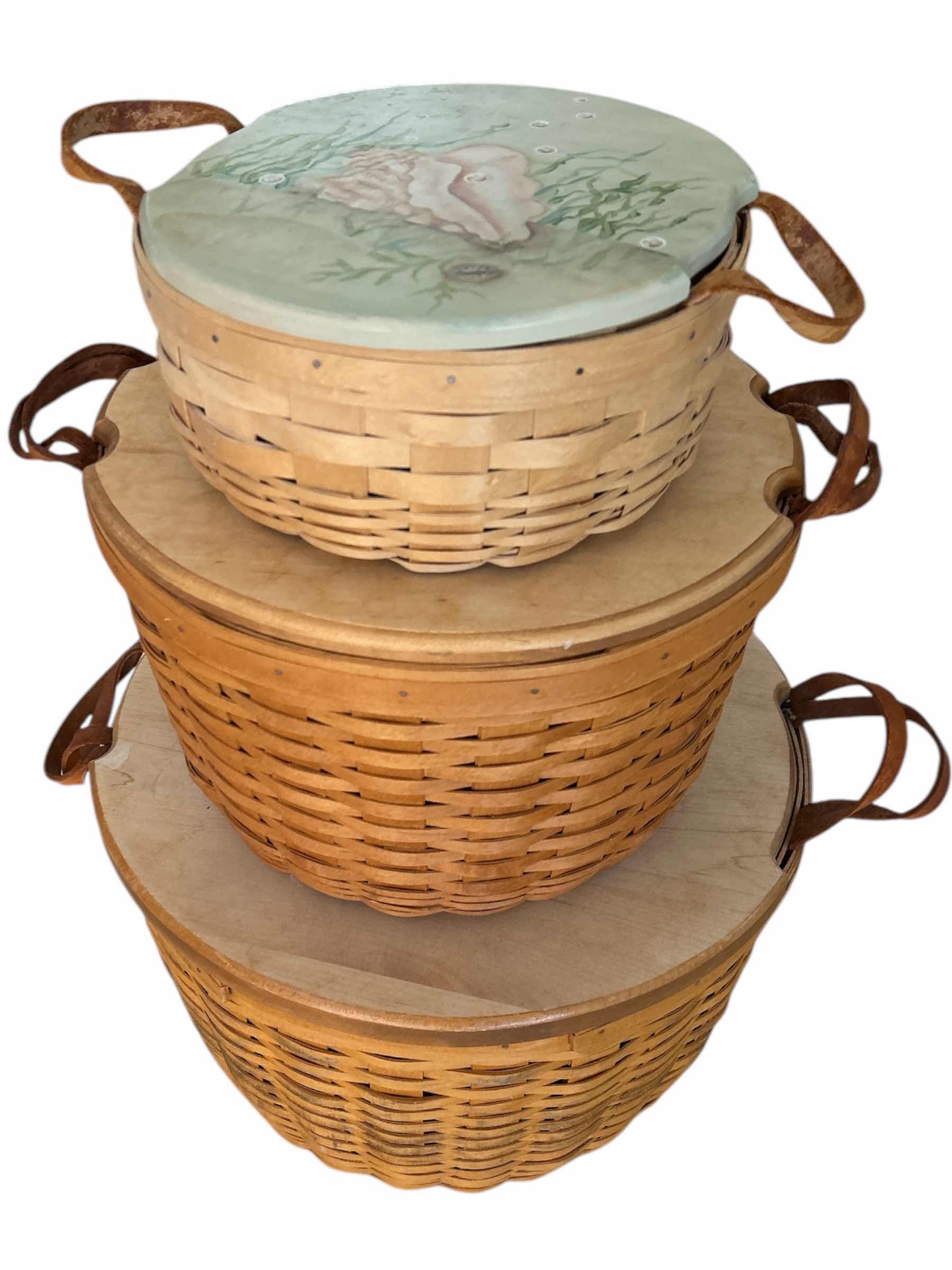 Photo 1 of 3 LONGABERGER BASKETS ( LARGEST 17 1/2” X 12”)