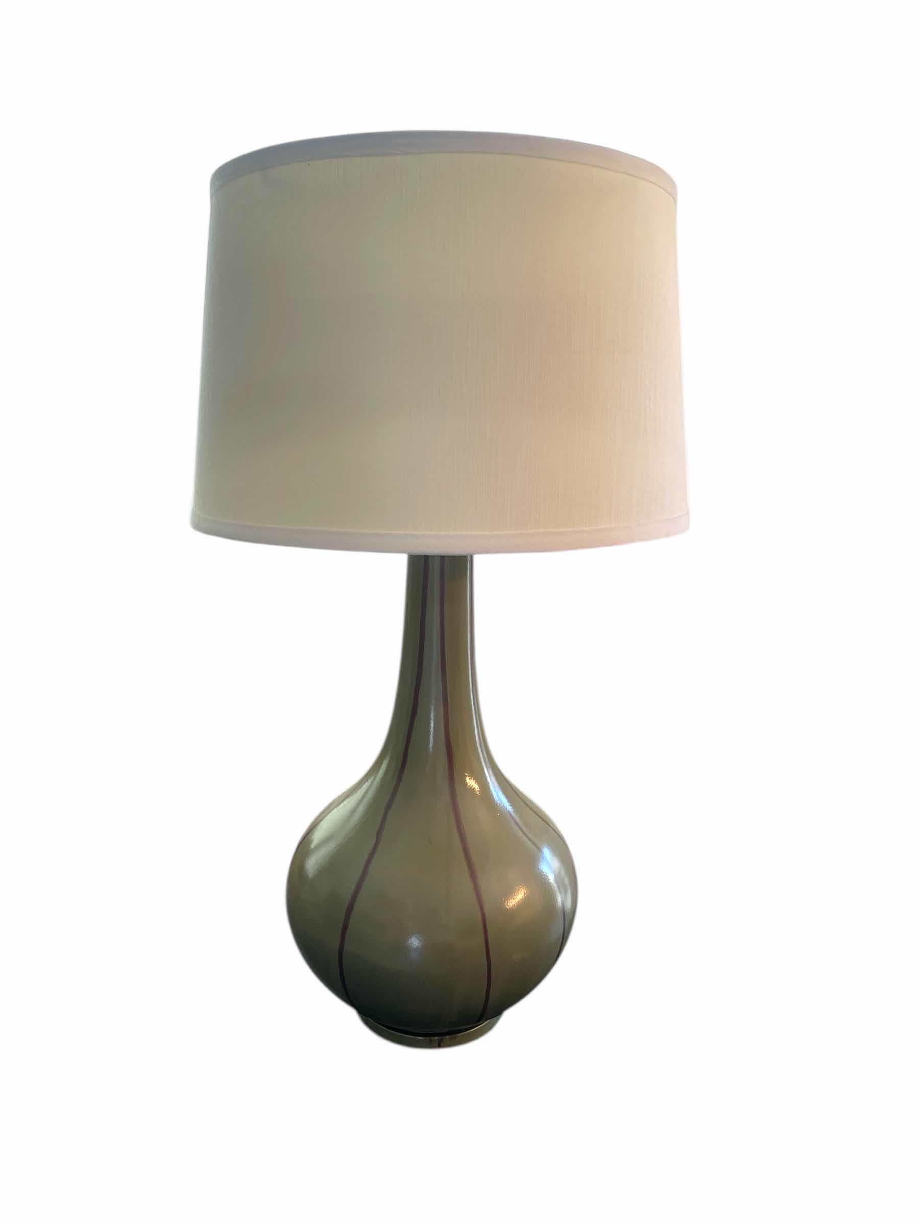 Photo 1 of GREEN CERAMIC LAMP 17”xH29”