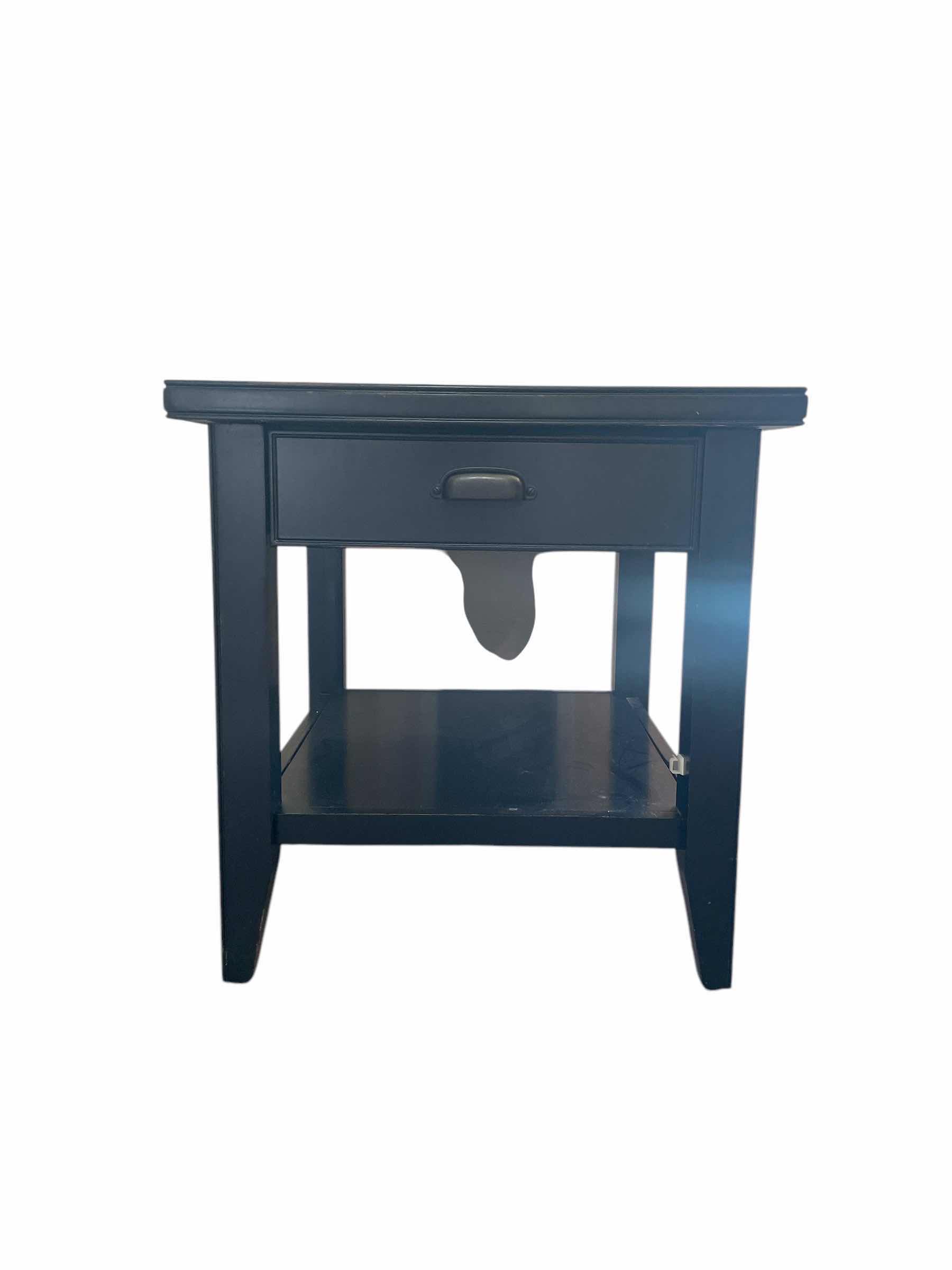 Photo 1 of BLACK SIDE TABLE 26”x24”xH24”