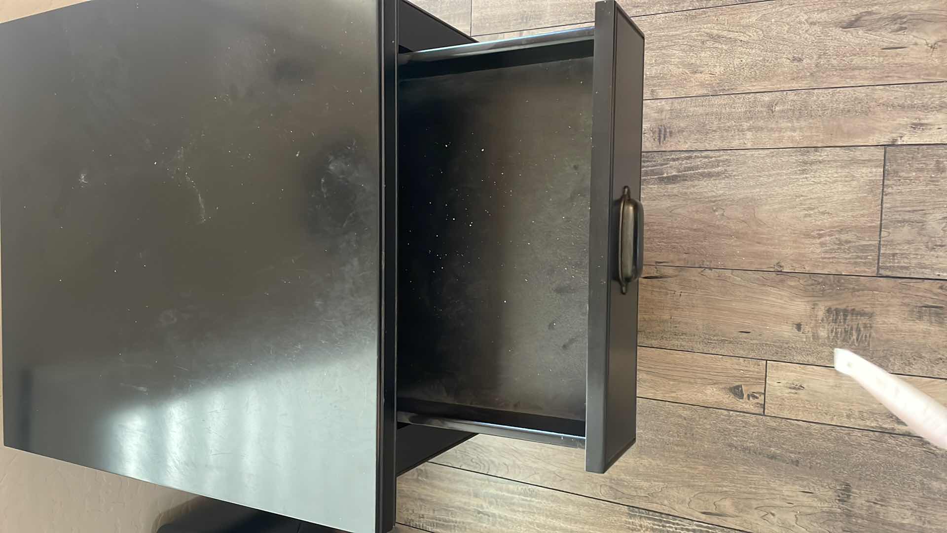 Photo 1 of BLACK SIDE TABLE 26”x24”xH24”