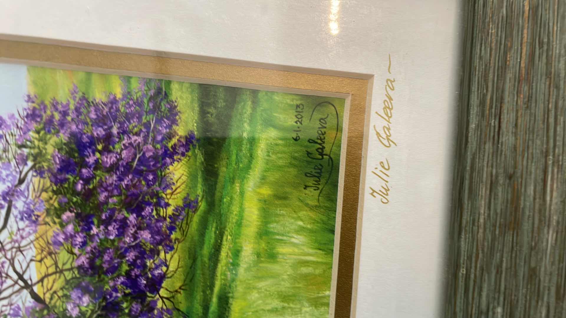 Photo 2 of JULIE GALEERA SIGNED PRINT WITH STAND 19”xH16”