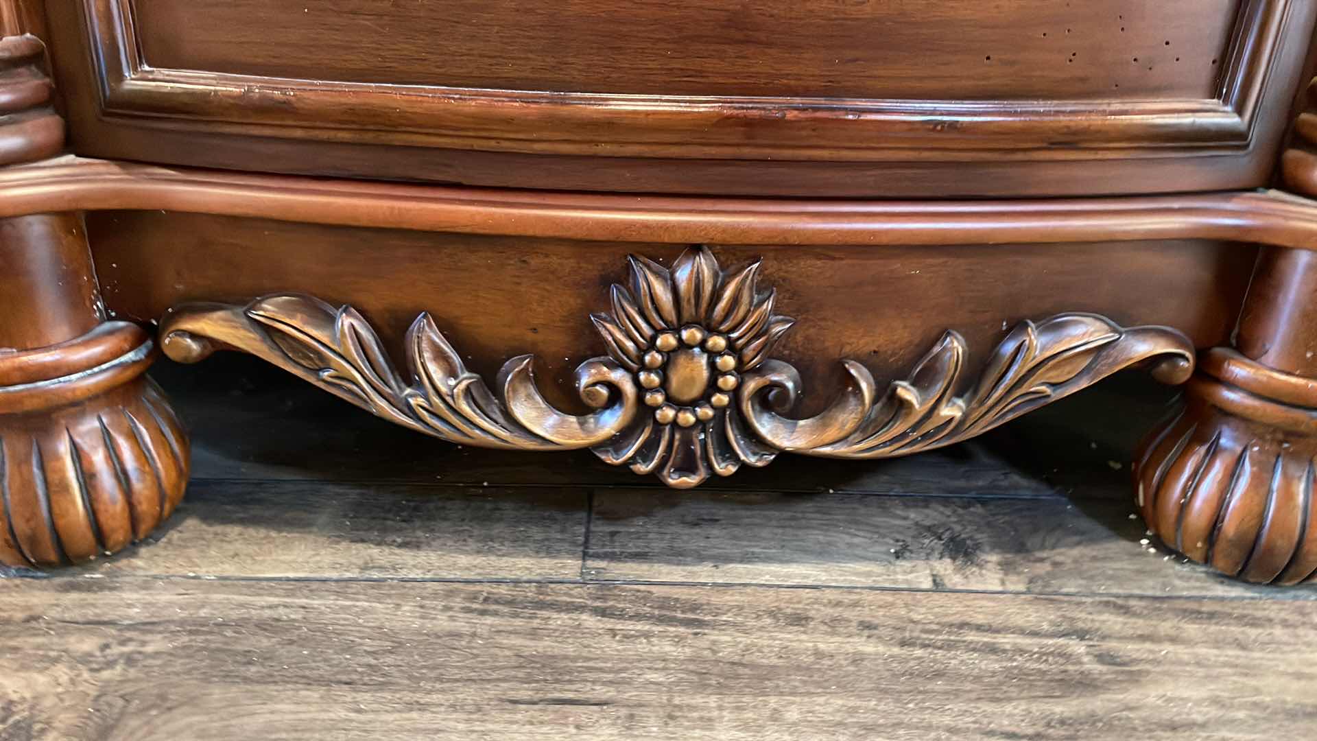 Photo 1 of CARVED WOOD BUFFET TABLE 60”x19”xH37”