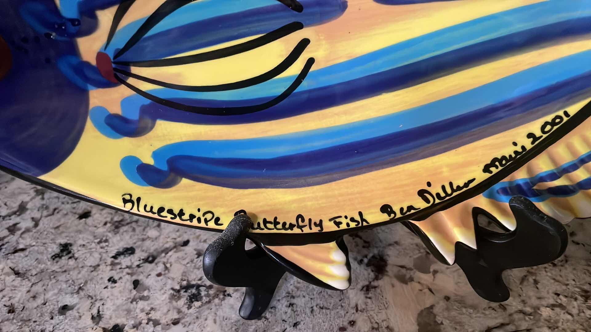 Photo 1 of BLUESTRIPE FISH DECORATIVE PLATE 16”