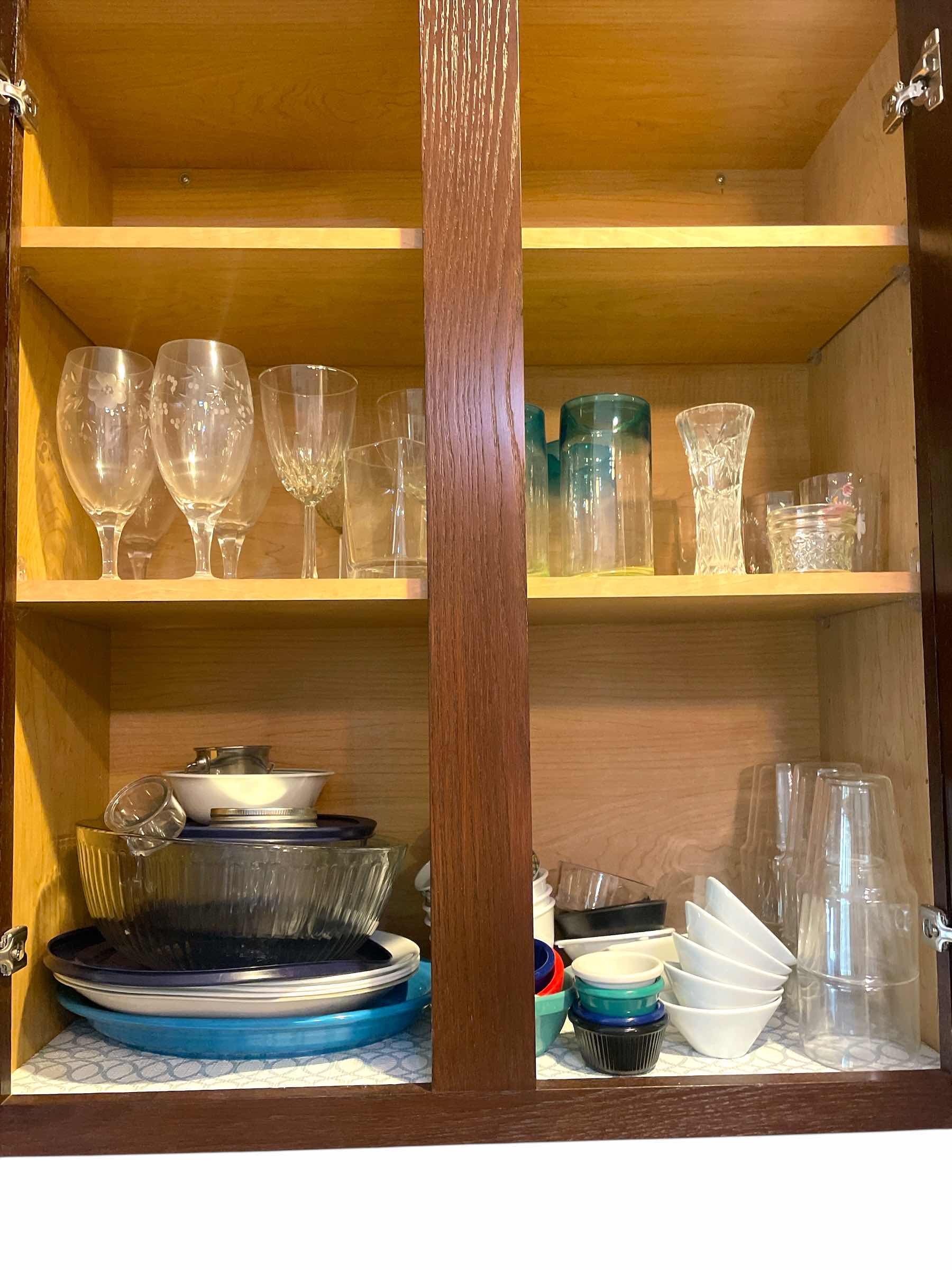 Photo 1 of CONTENTS OF CABINET - STEMWARE, GLASSES & VASE