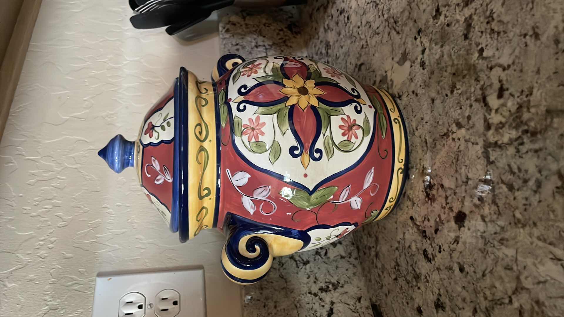 Photo 1 of DECORATIVE CANISTER PIER ONE 11”x12”