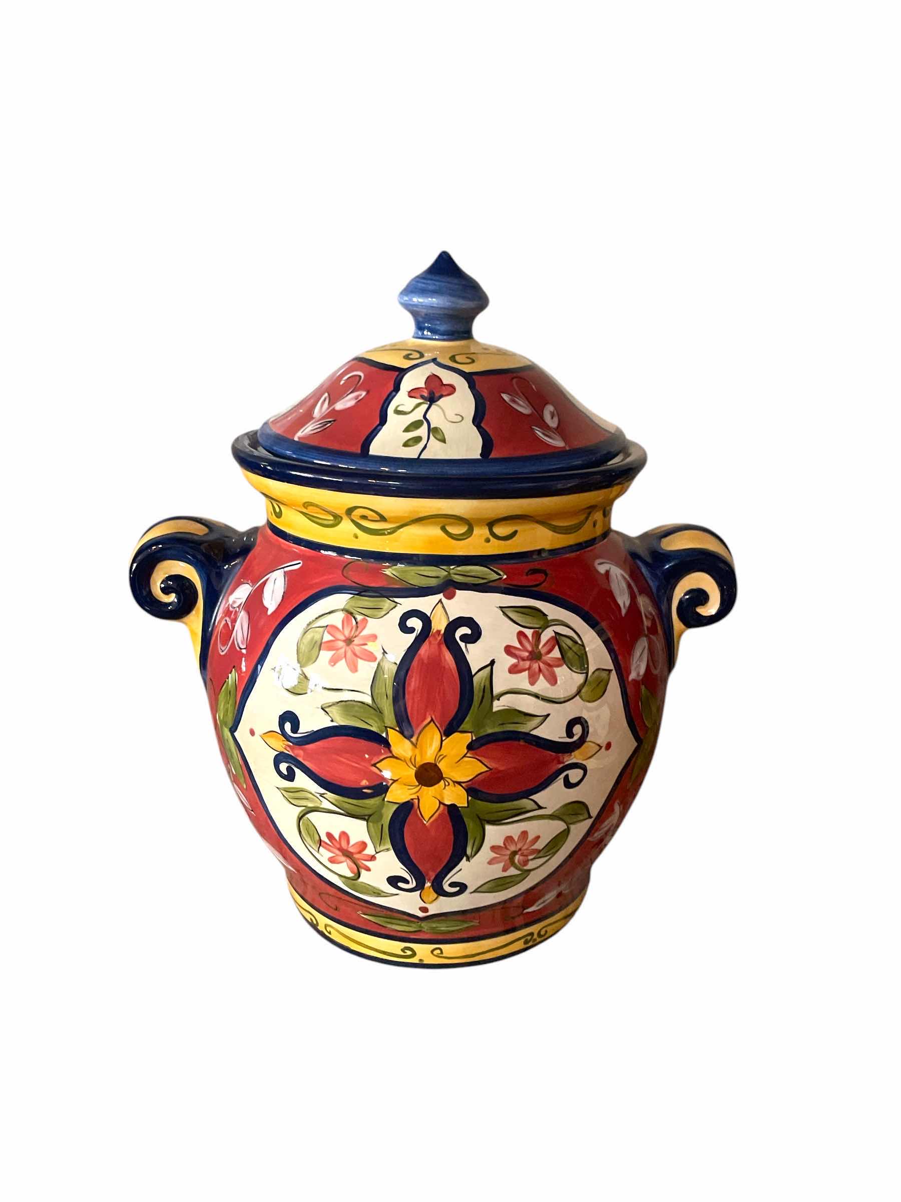 Photo 1 of DECORATIVE CANISTER PIER ONE 11”x12”