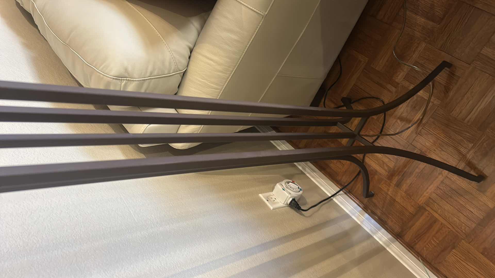 Photo 4 of 6’ METAL FLOOR LAMP WITH GLASS SHADE