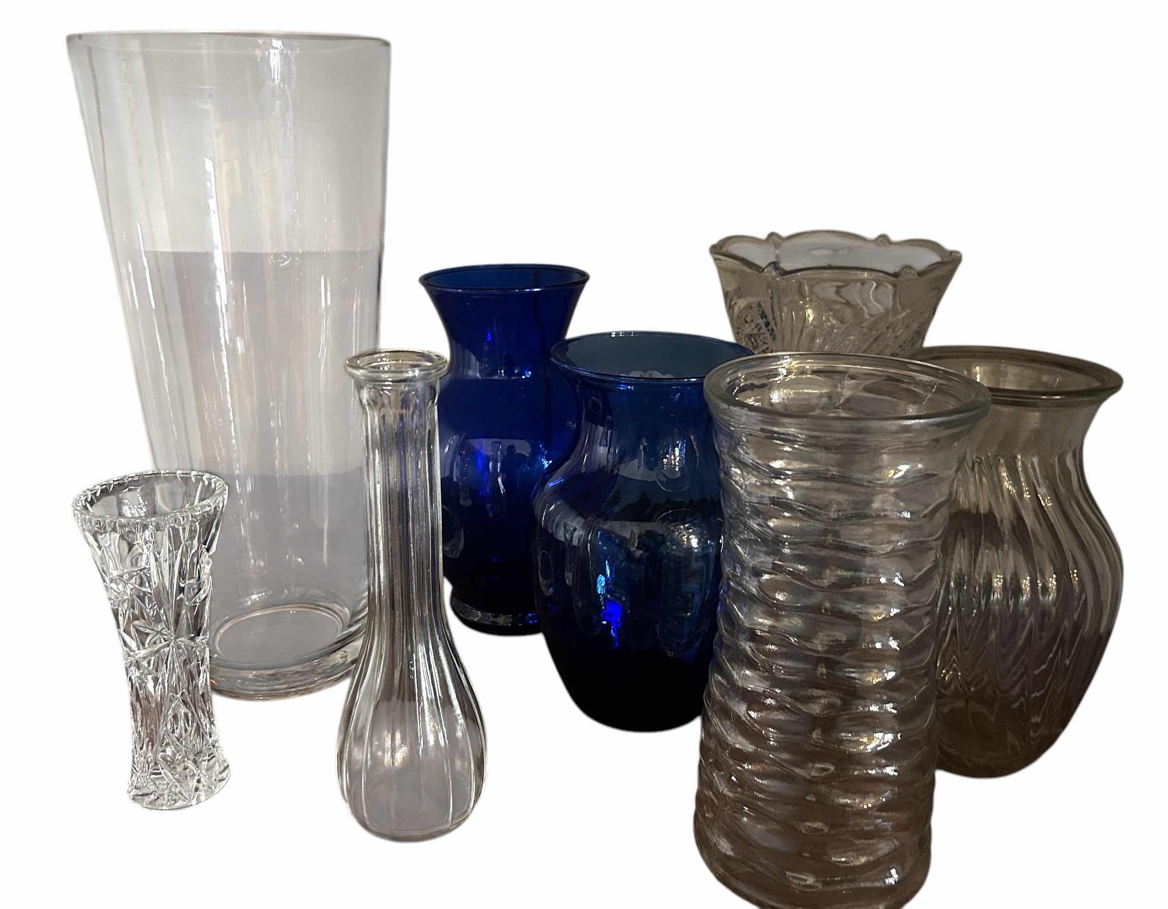 Photo 1 of 8 PC VASE ASSORTMENT  (TALLEST 13.5”)