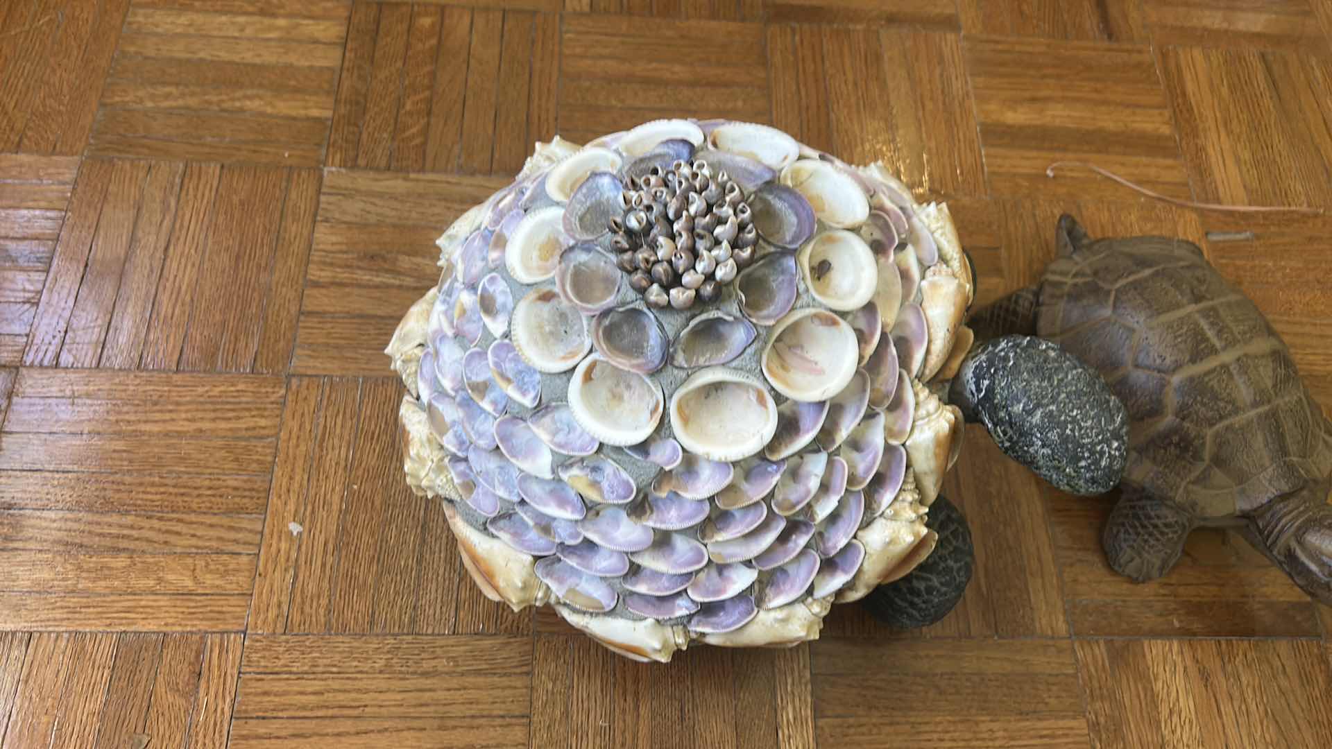 Photo 1 of 2 VERY HEAVY METAL AND CERAMIC TURTLES  (LARGEST 14” x H10”)