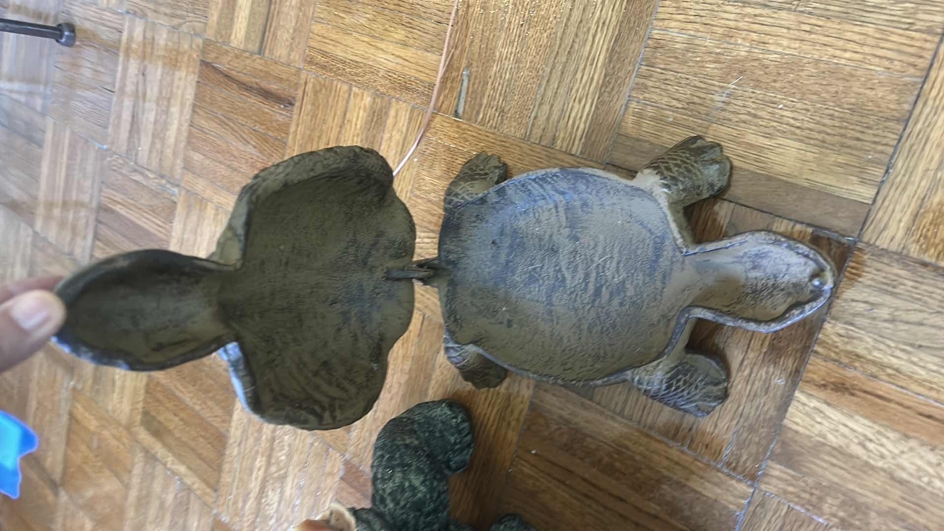 Photo 1 of 2 VERY HEAVY METAL AND CERAMIC TURTLES  (LARGEST 14” x H10”)