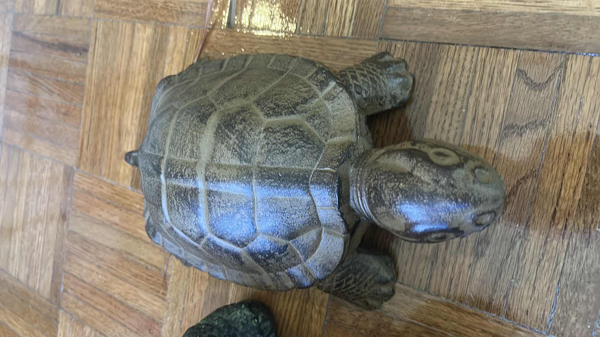 Photo 1 of 2 VERY HEAVY METAL AND CERAMIC TURTLES  (LARGEST 14” x H10”)