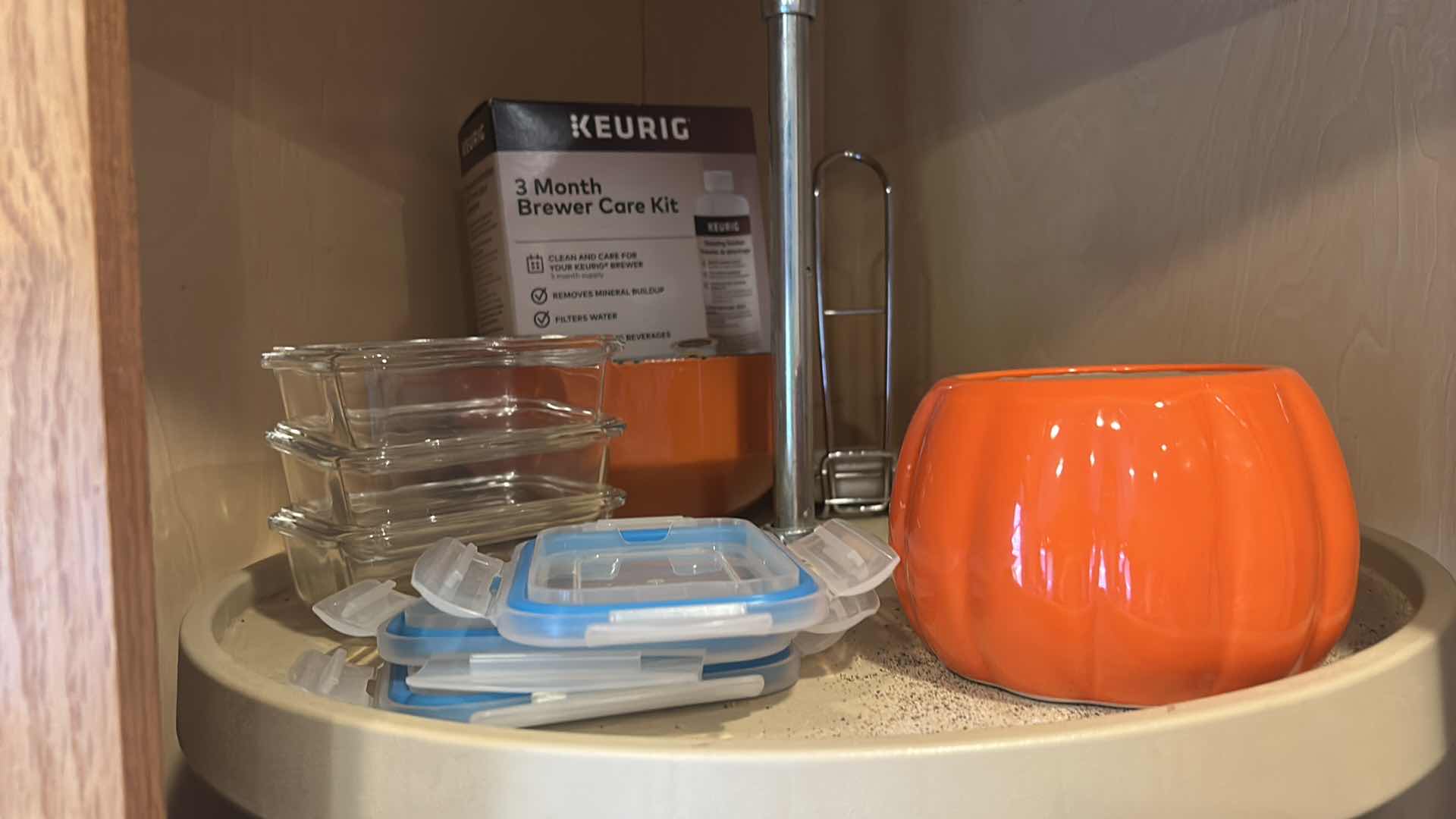 Photo 1 of CONTENTS OF CORNER CABINET IN KITCHEN- CORNING WARE, FOOD SCALE & MORE