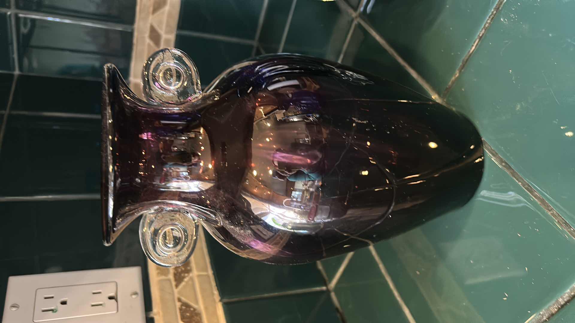 Photo 1 of 2 COLORED GLASS VASES (TALLEST 9.5”)