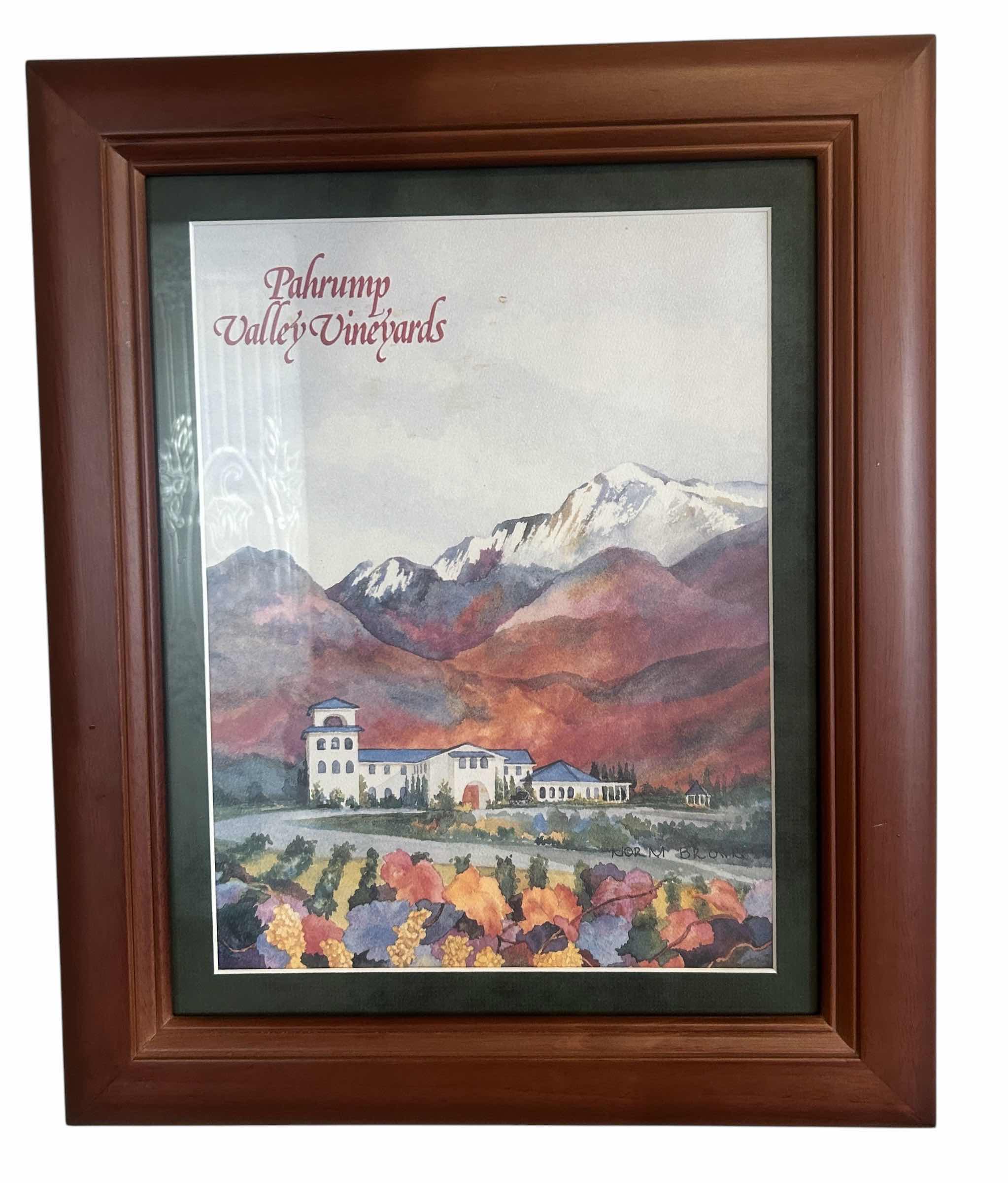 Photo 1 of FRAMED SIGNED WATERCOLOR “PAHRUMP VALLEY VINEYARDS” ARTWORK 14” x H17”