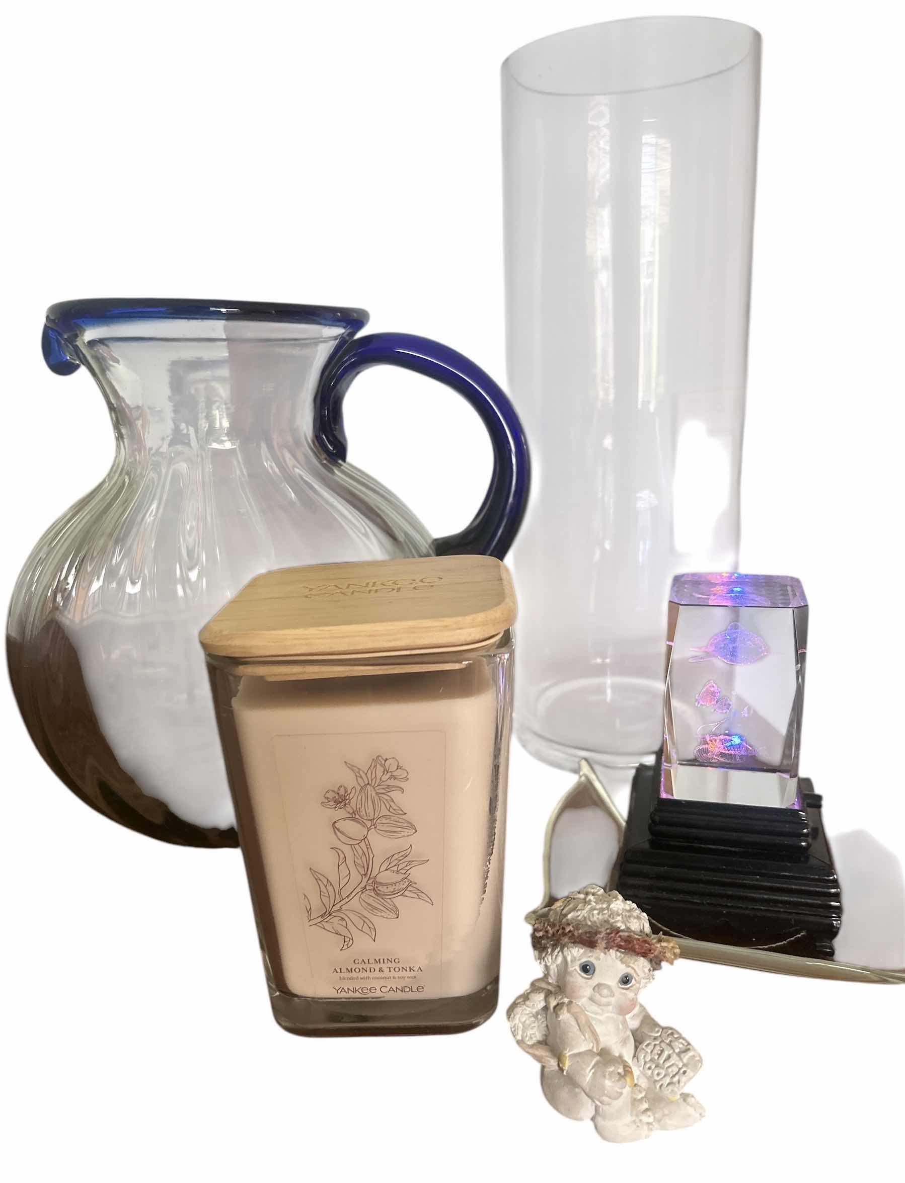 Photo 1 of 6 PC HOME DECOR - NEW YANKEE CANDLE, ANGEL, LIGHT UP TURTLE AND MORE