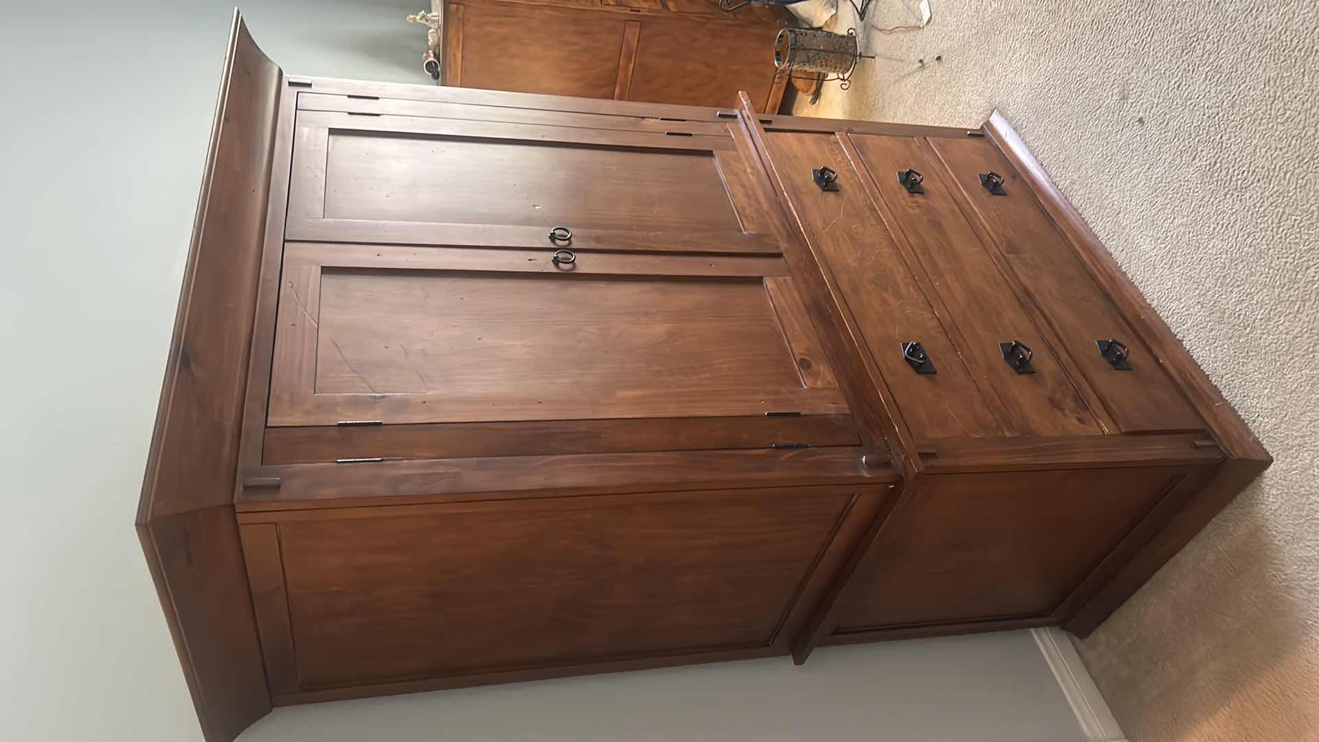 Photo 2 of TRADEWIN WOOD 2 PC ARMOIRE 52“ x 27“ x H74 1/2“