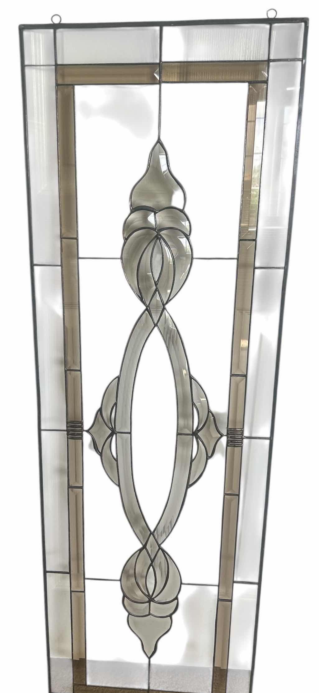 Photo 1 of HEAVY GLASS AND METAL STAINED GLASS PANEL 15 1/2” x 48 1/2”